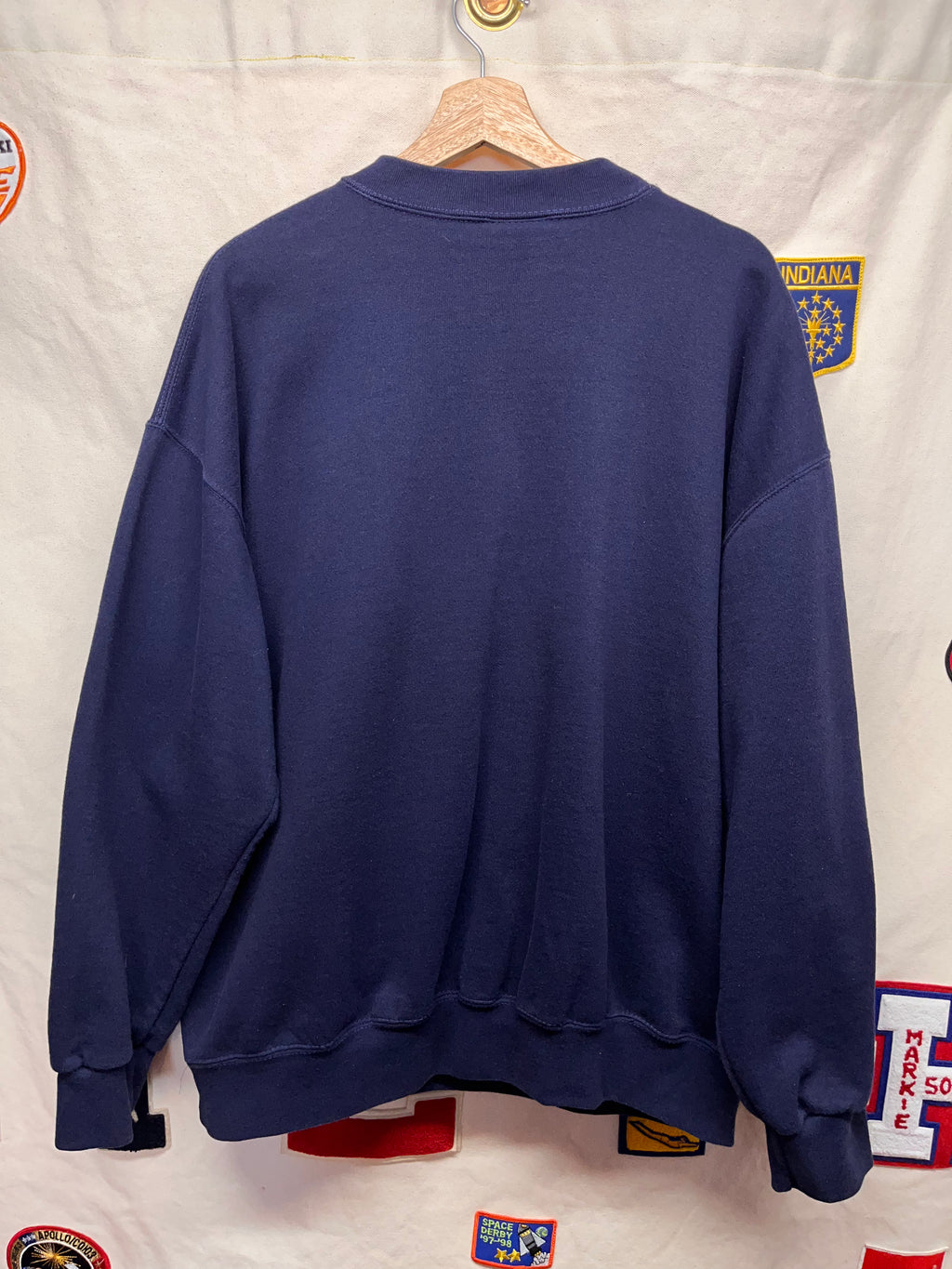 Vintage University of Michigan Wolverines Crest Navy Home Advantage Sweatshirt: XL