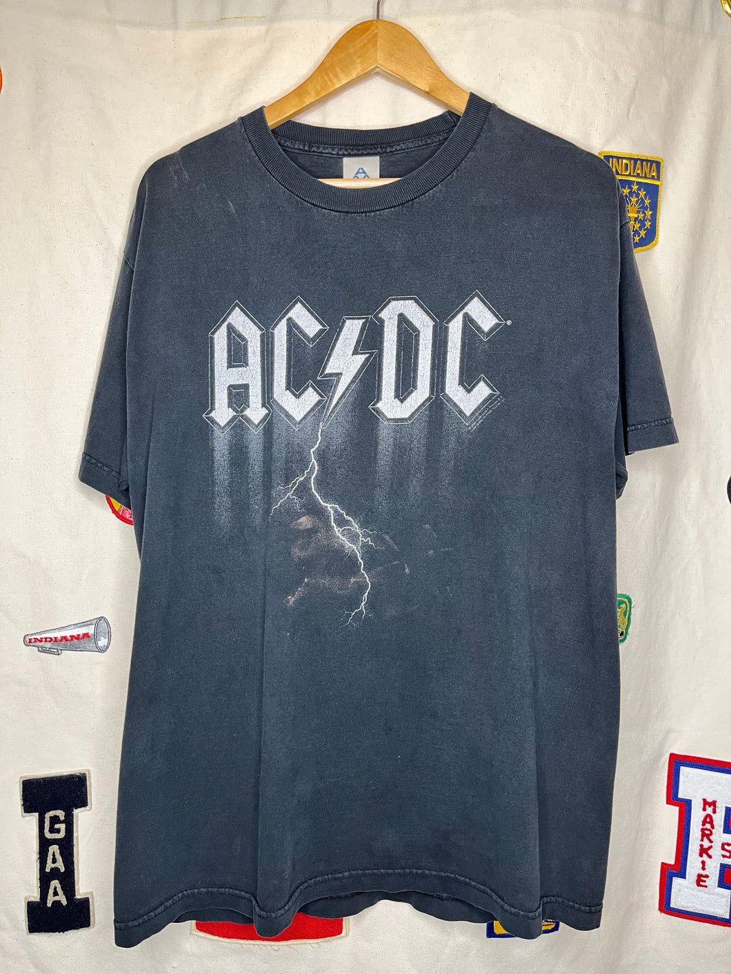 Vintage ACDC Band 2004 Lightning Black T-Shirt: Large