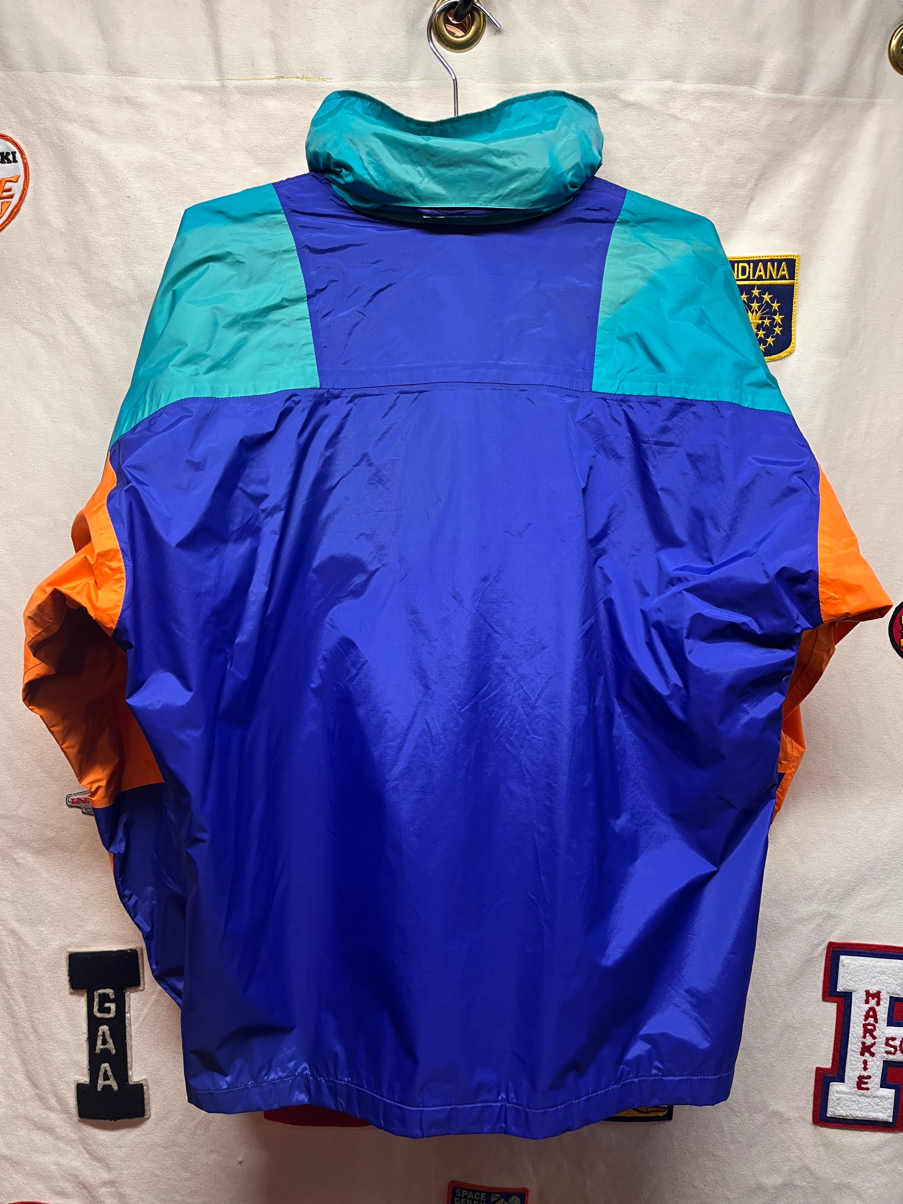 Vintage The North Face Made in USA Goretex 90's Blue Orange Anorak Windbreaker Pullover: Medium