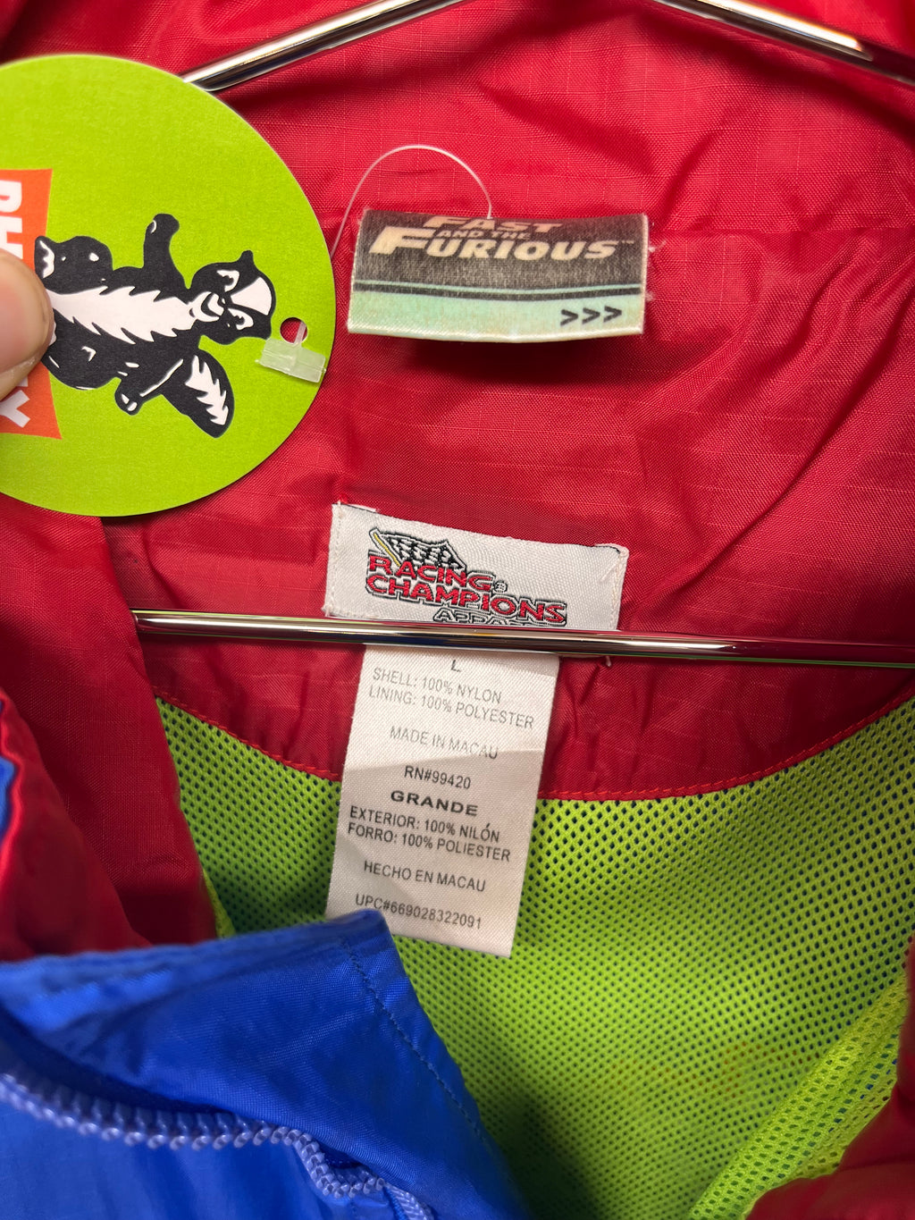 Vintage The Fast And The Furious Movie Promo F&F Blue Windbreaker Jacket: Large