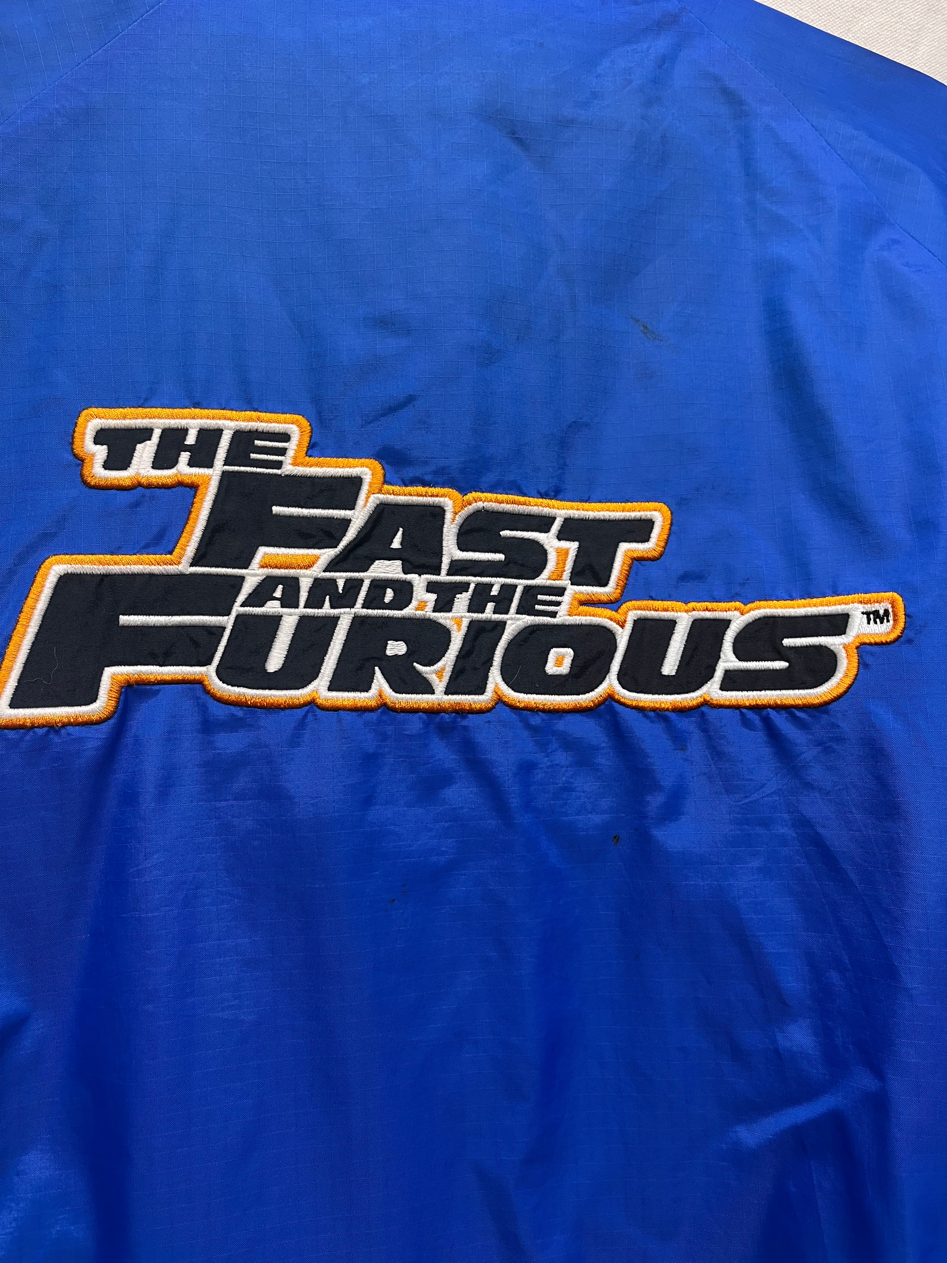 Vintage The Fast And The Furious Movie Promo F&F Blue Windbreaker Jacket: Large