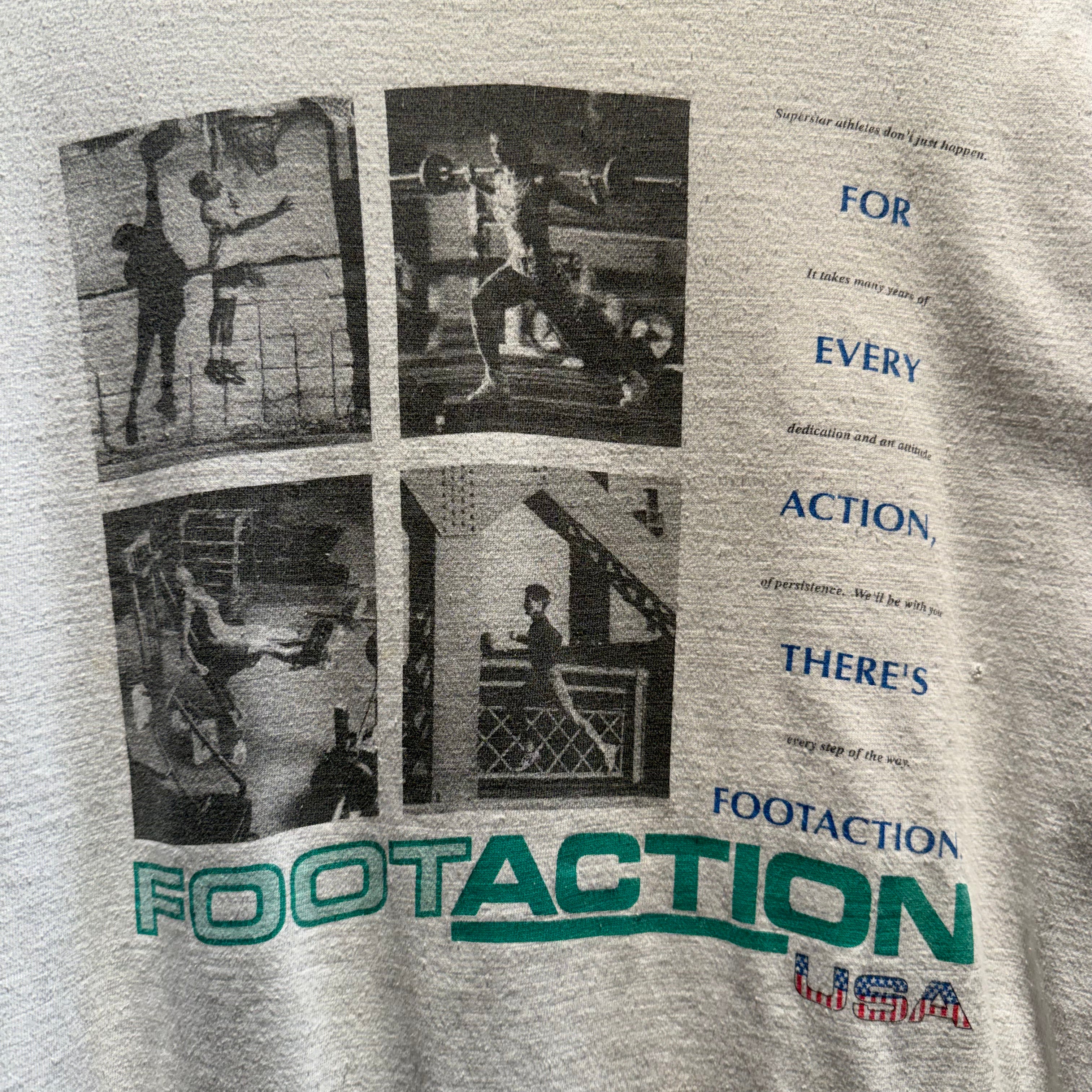Vintage Foot Action Workout Graphic T-Shirt: L