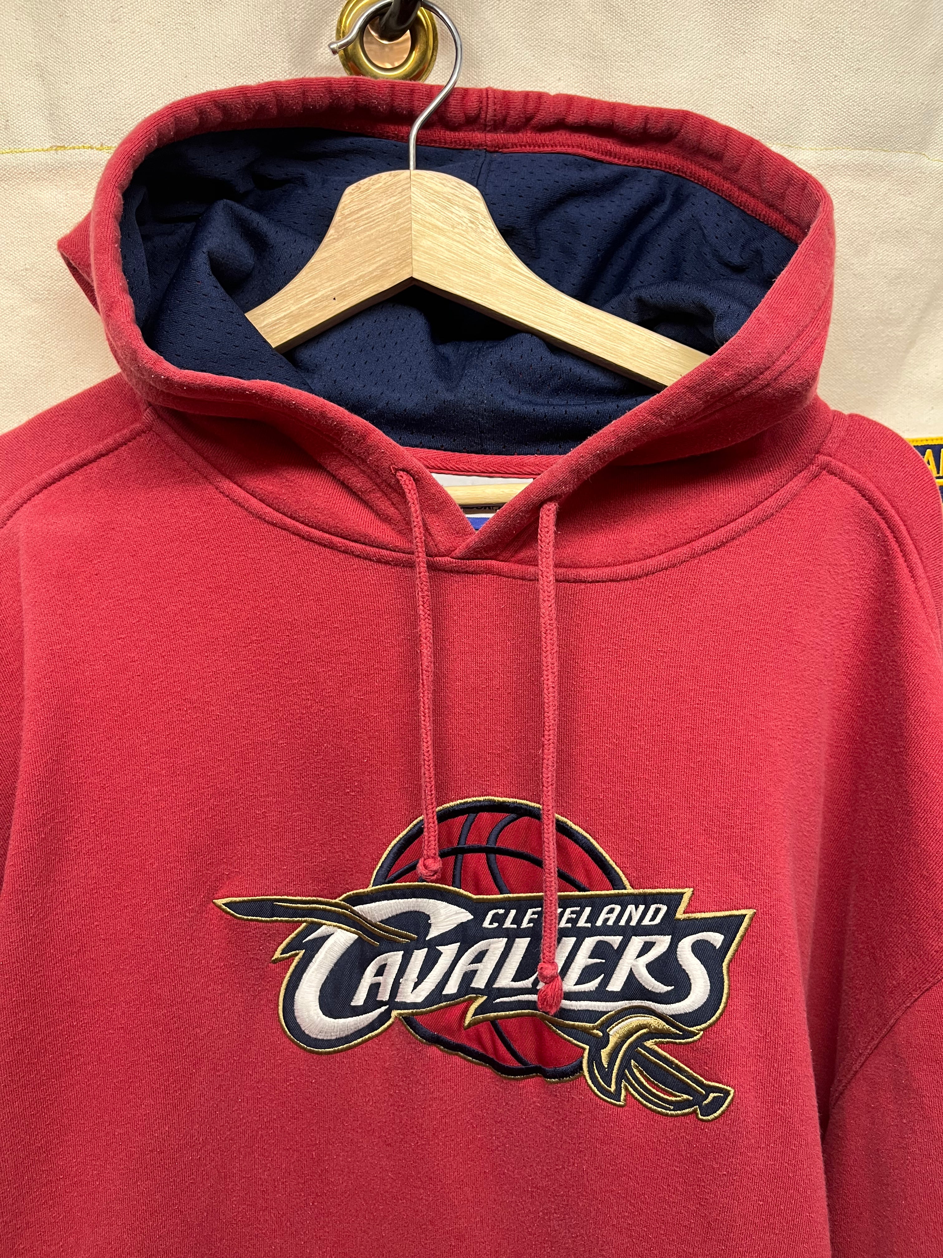 Vintage Cleveland Cavaliers NBA Reebok Y2K Red Hoodie Sweatshirt: XL