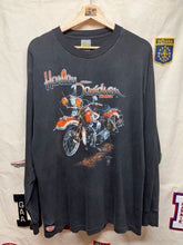 Load image into Gallery viewer, Vintage Harley Davidson 3D Emblem Longsleeve Chicago 1989 Black T-Shirt: Large
