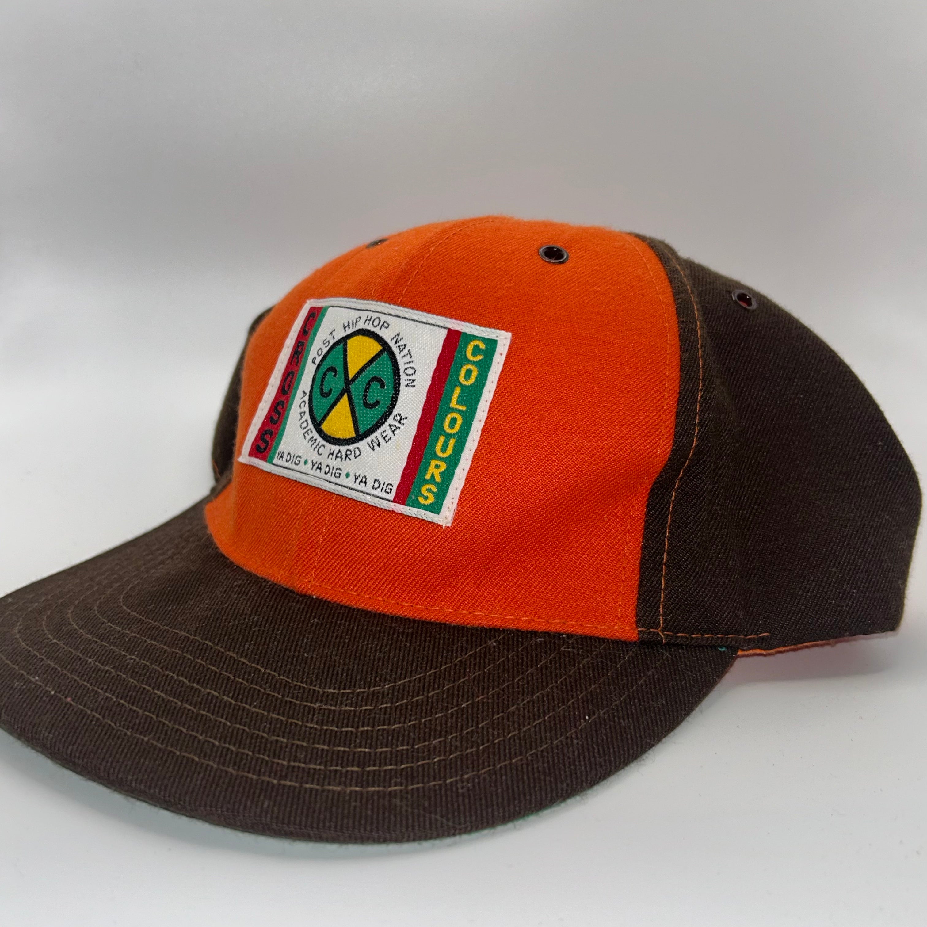 Vintage Cross Colours Orange Brown 90's Hip Hop Snapback Hat