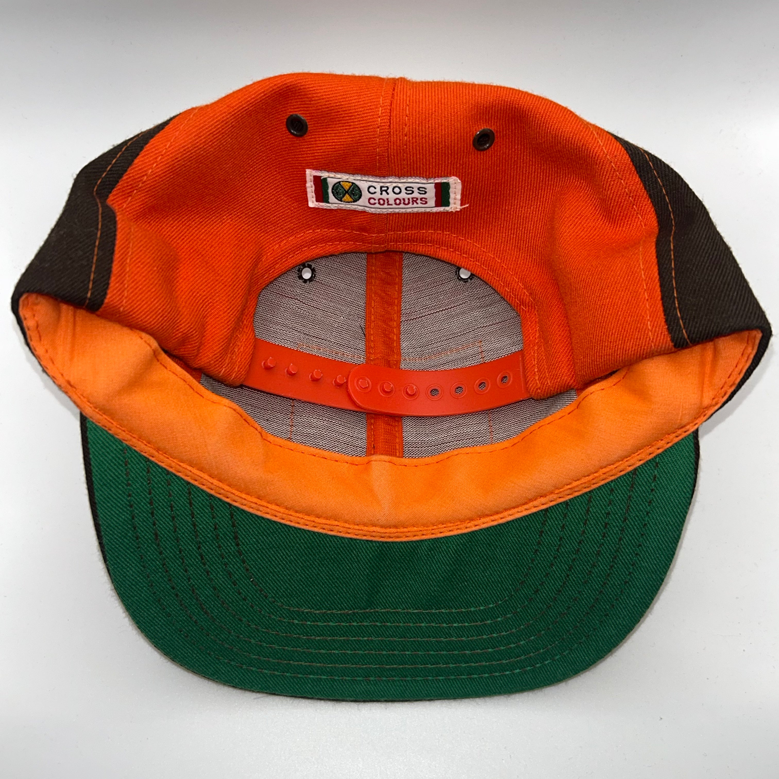 Vintage Cross Colours Orange Brown 90's Hip Hop Snapback Hat