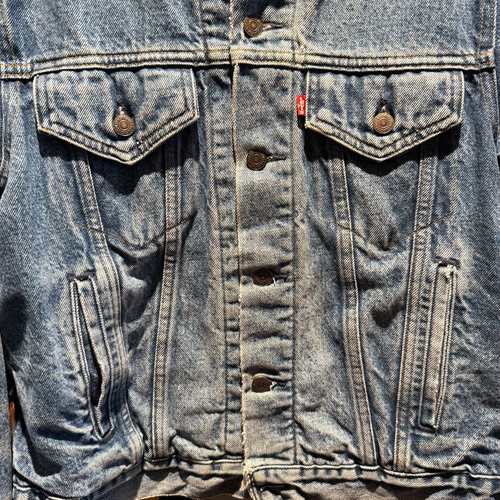 Vintage 70s Flannel-Lined Levi Denim Jean Jacket: M