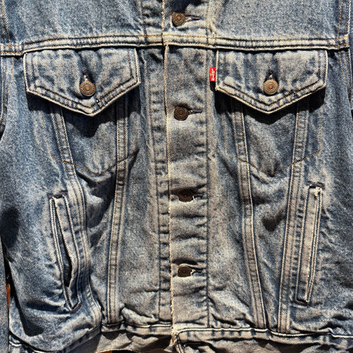 Vintage 80s Flannel-Lined Levi's USA Denim Trucker Jean Jacket: Medium