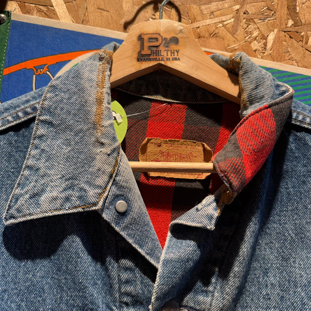 Vintage 70s Flannel-Lined Levi Denim Jean Jacket: M
