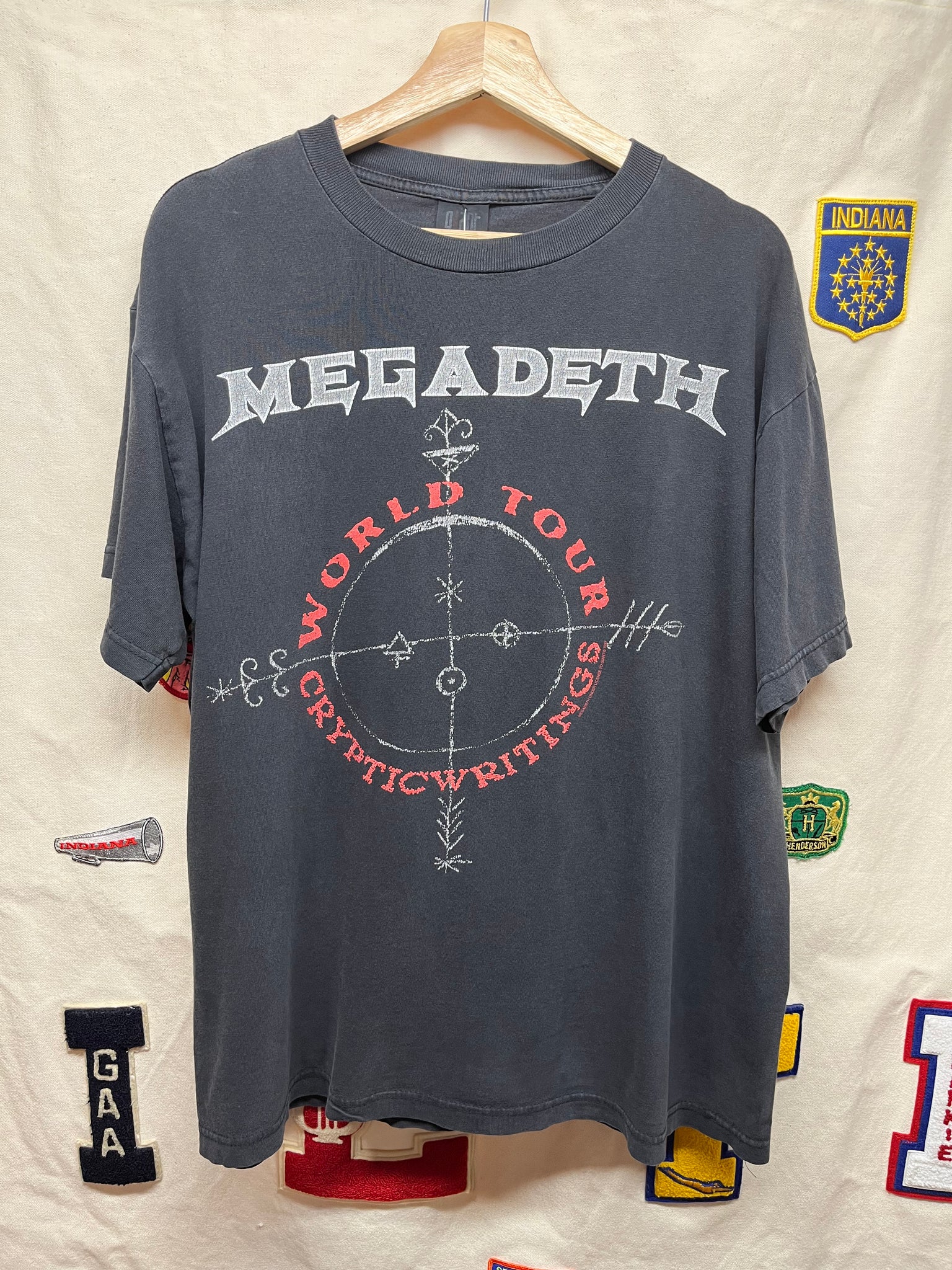 Vintage Megadeth Cryptic Writings World Tour 1998 Giant Black T-Shirt: Large