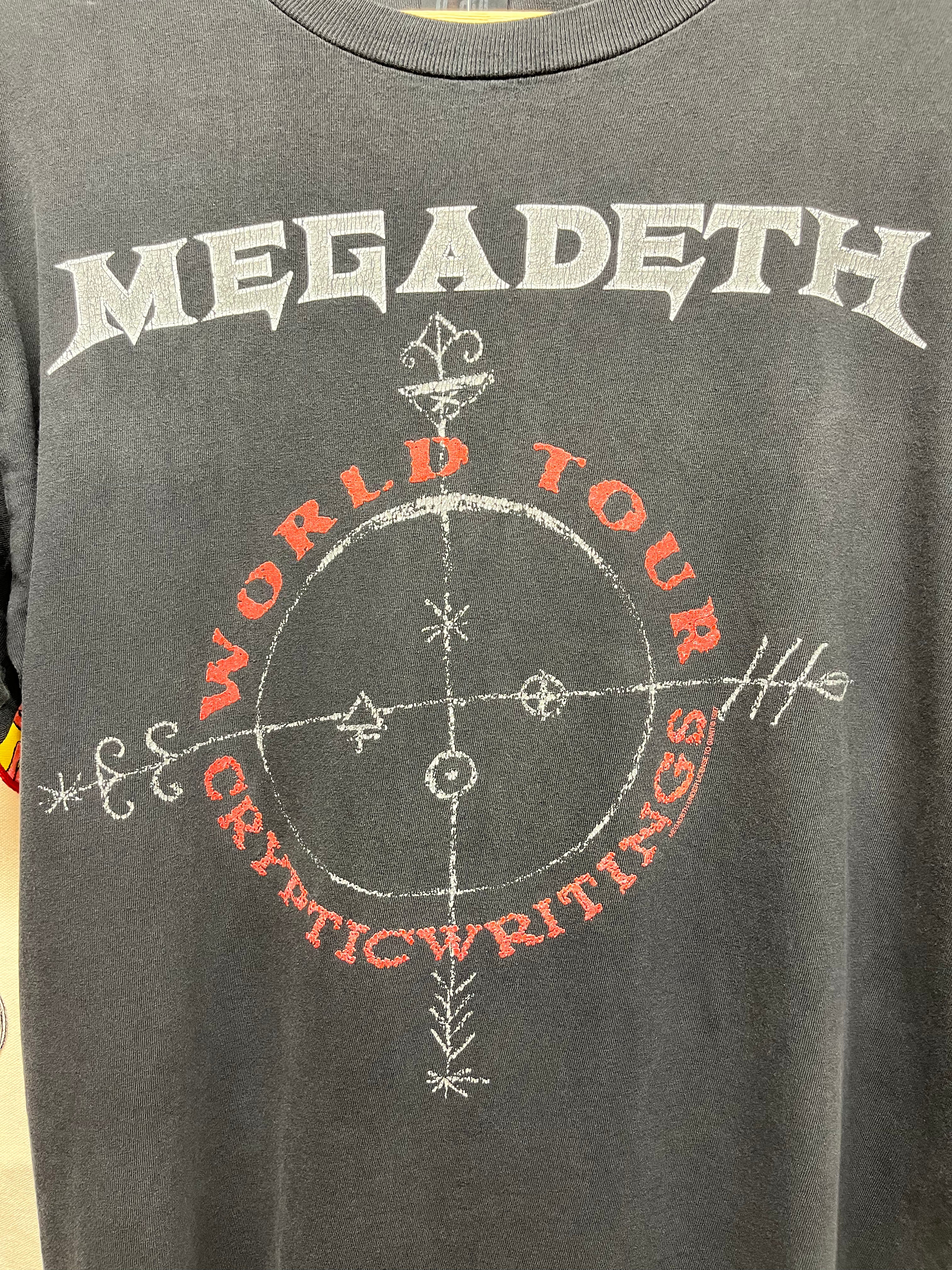 Vintage Megadeth Cryptic Writings World Tour 1998 Giant Black T-Shirt: Large