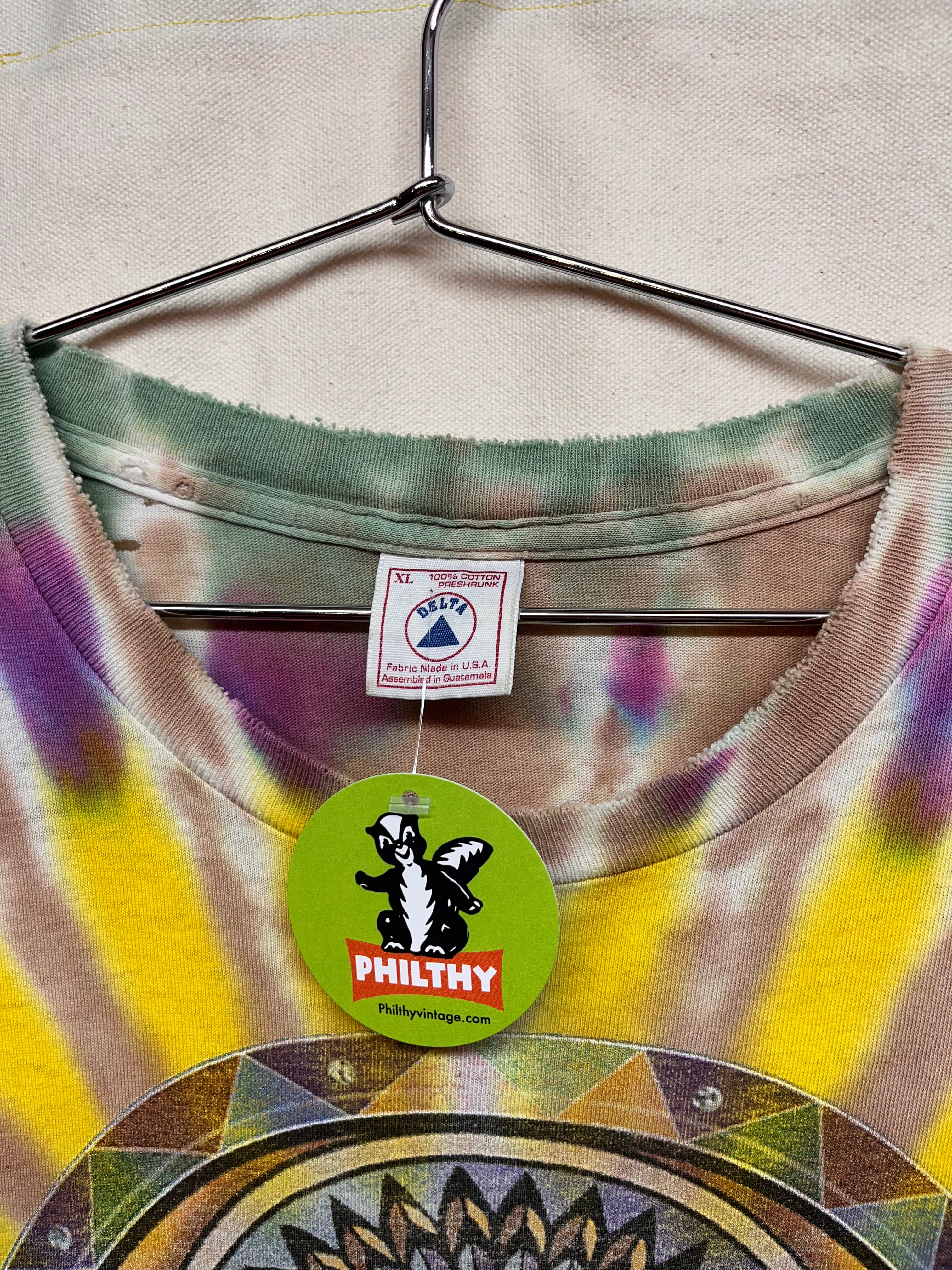 Vintage Grateful Dead Summer Tour 1995 Forsythe Bear Tie Dye Distressed Graphic T-Shirt: XL