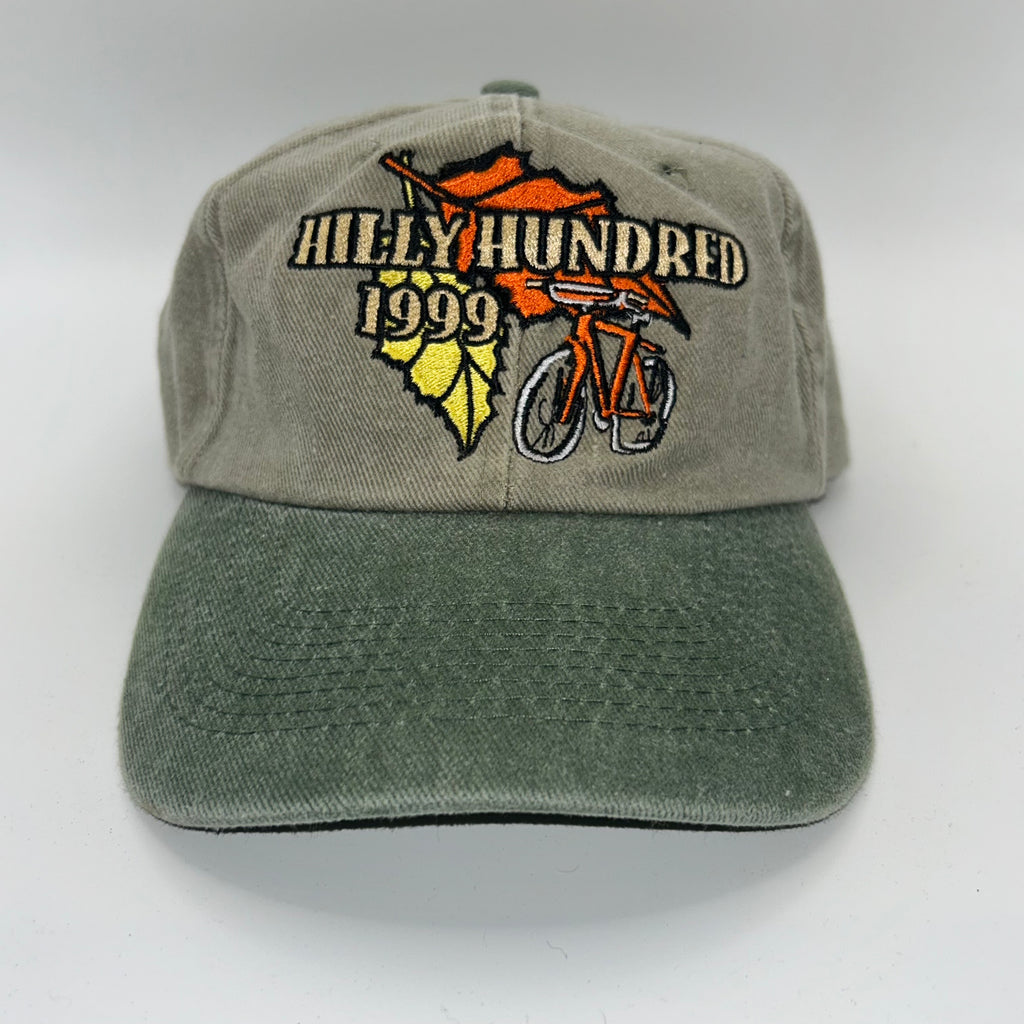 Vintage 1999 Hilly Hundred Bloomington, IN Bike Race Tan Strapback Dad Hat