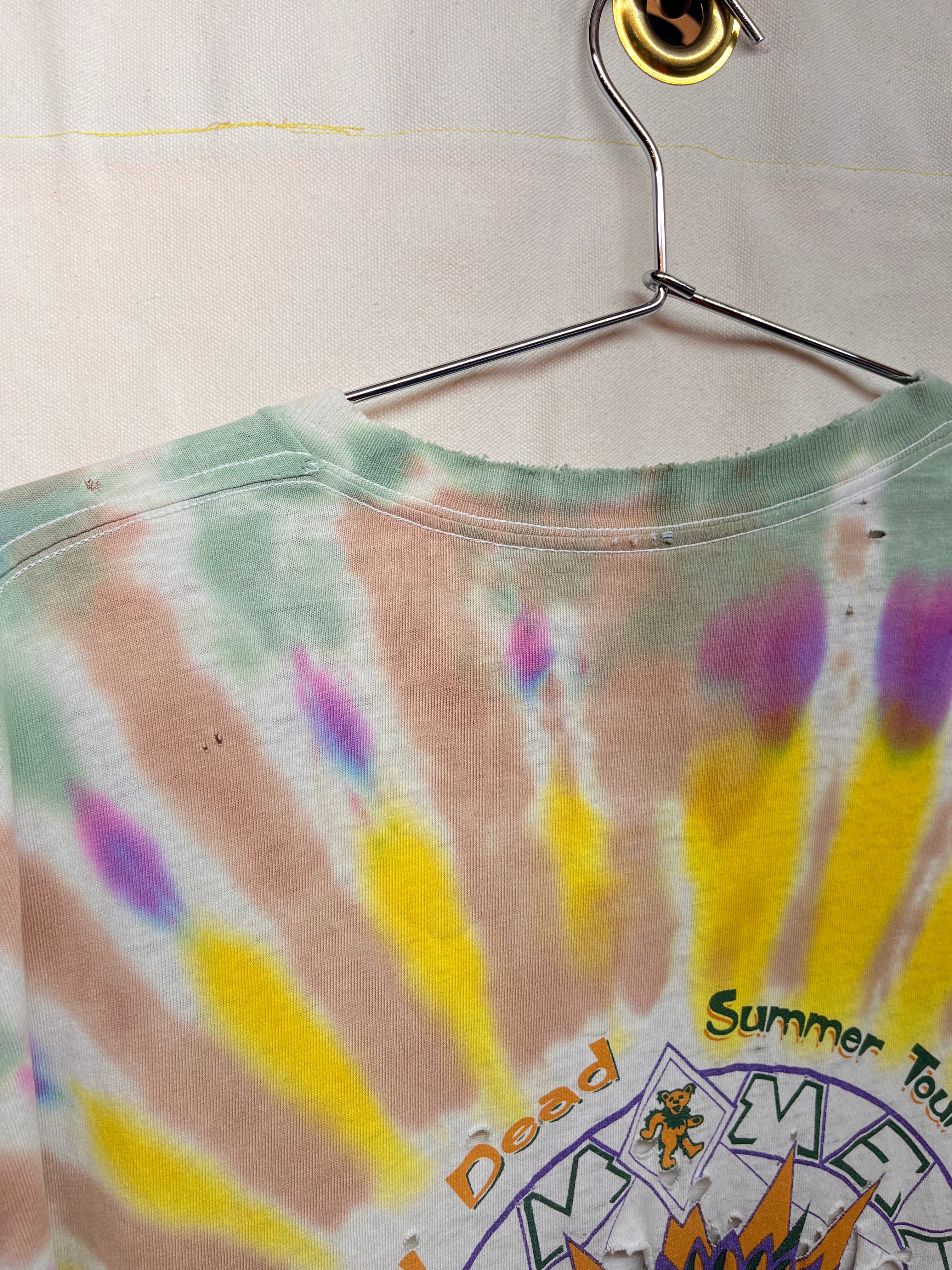 Vintage Grateful Dead Summer Tour 1995 Forsythe Bear Tie Dye Distressed Graphic T-Shirt: XL