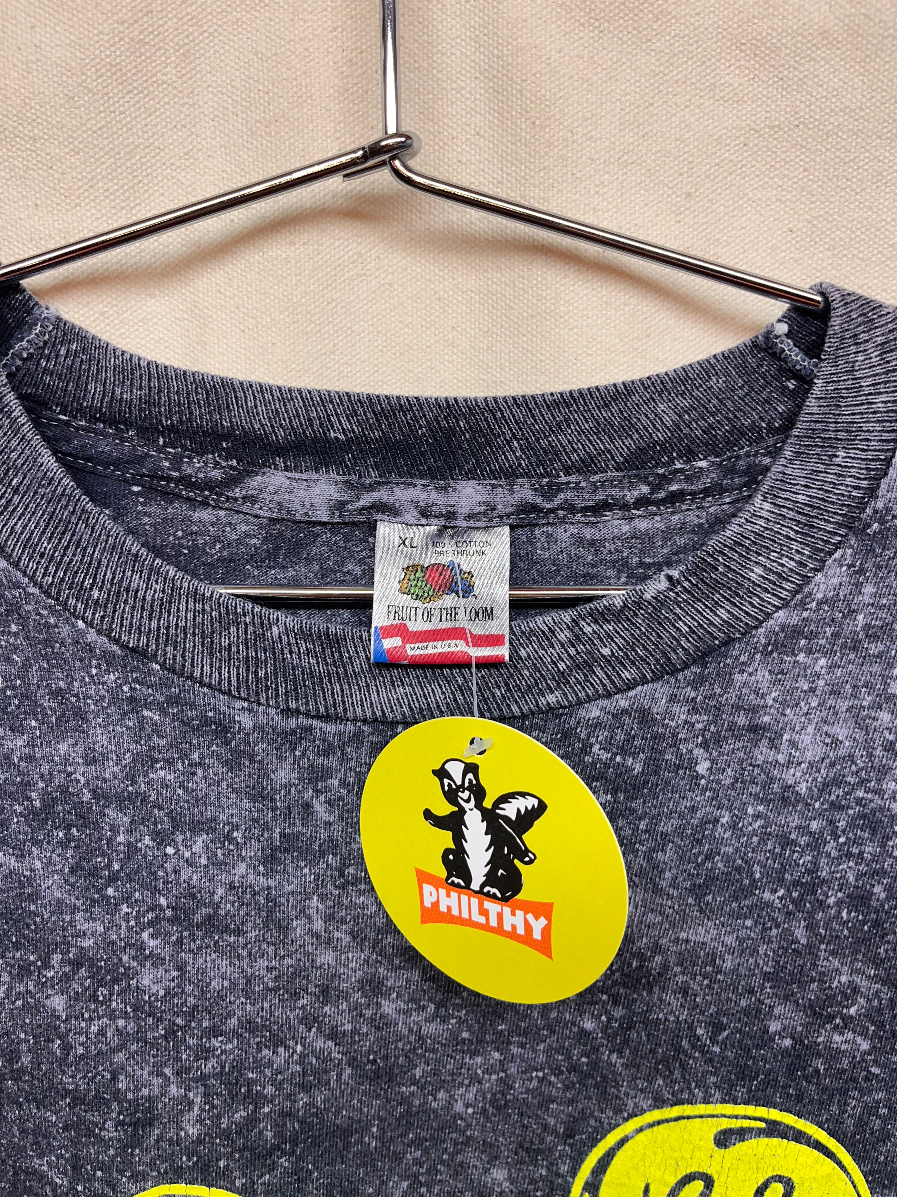 Vintage GE is Lighting Tri-State Light Bulbs Acid Wash Black T-Shirt: XL