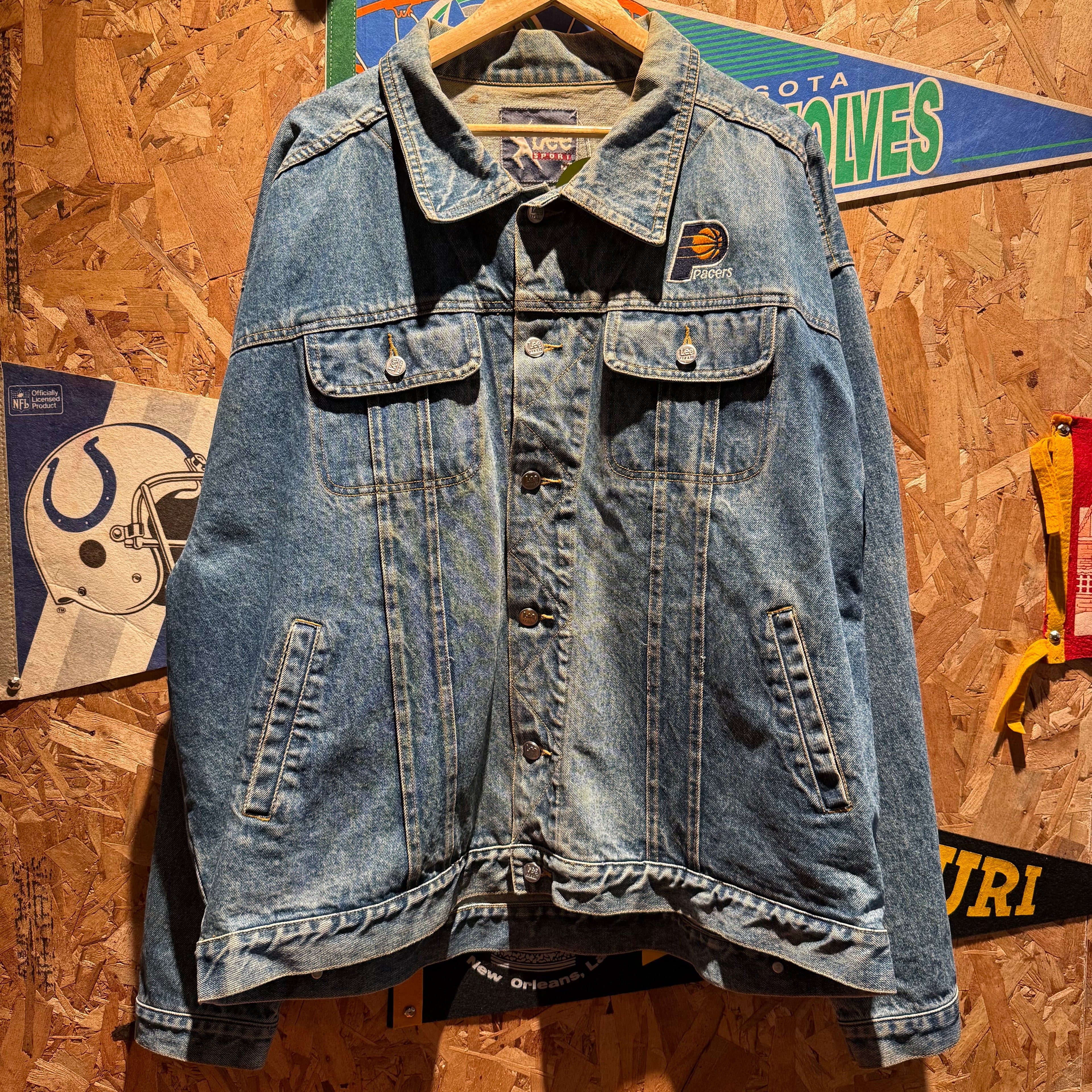 Vintage Levi & Lee Sports Indiana Pacers Denim Jean Jacket: XXL
