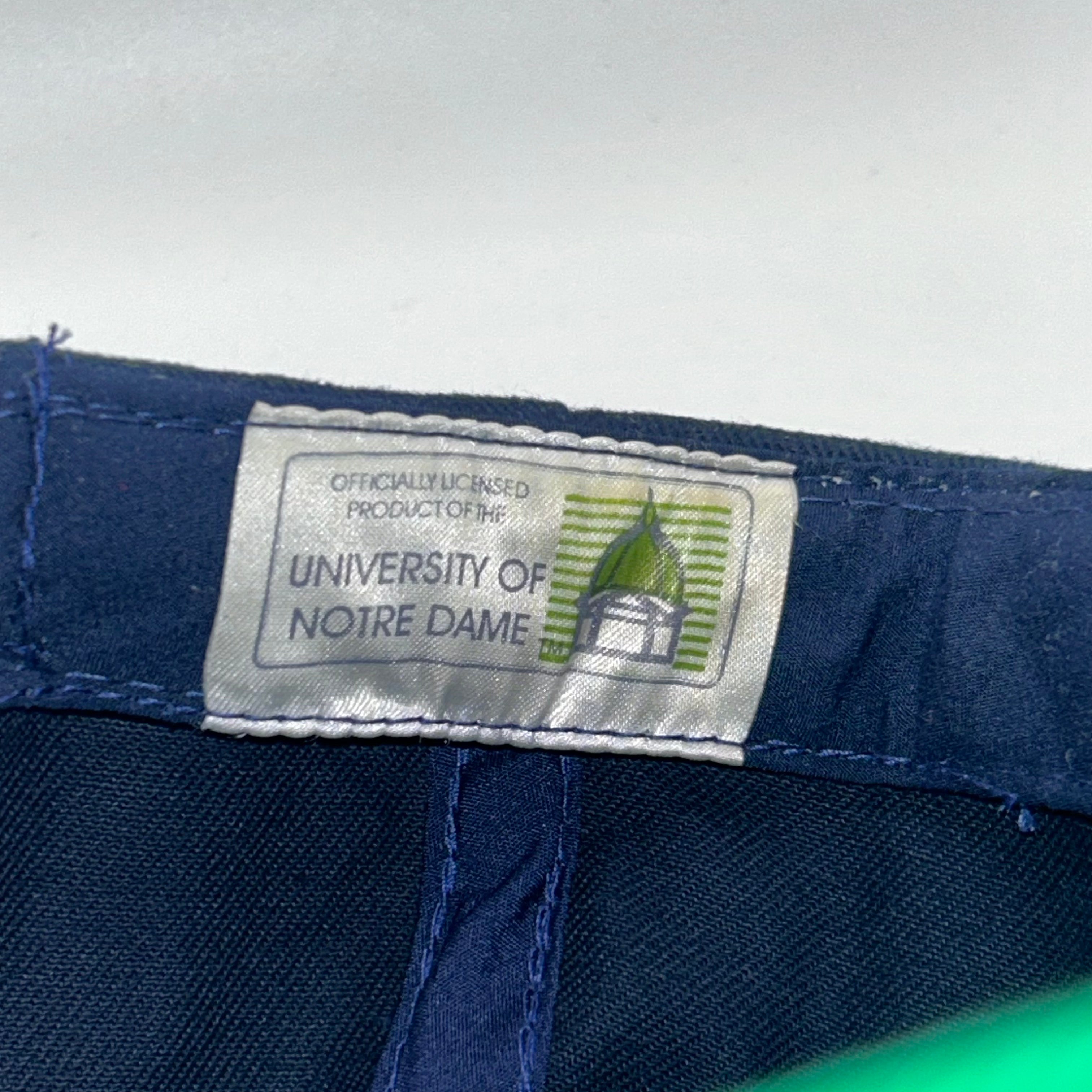 Vintage University of Notre Dame Fighting Irish Navy Green Strapback Hat