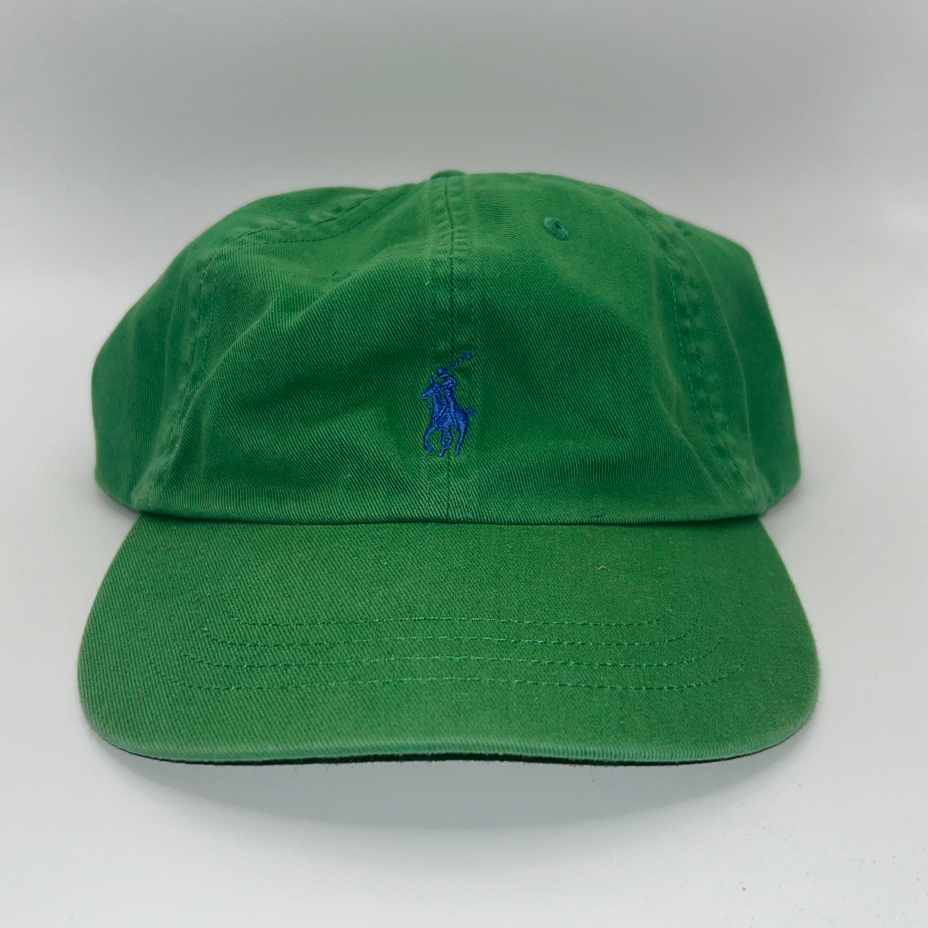 Vintage Polo Ralph Lauren Green Pony Leather Strapback Hat
