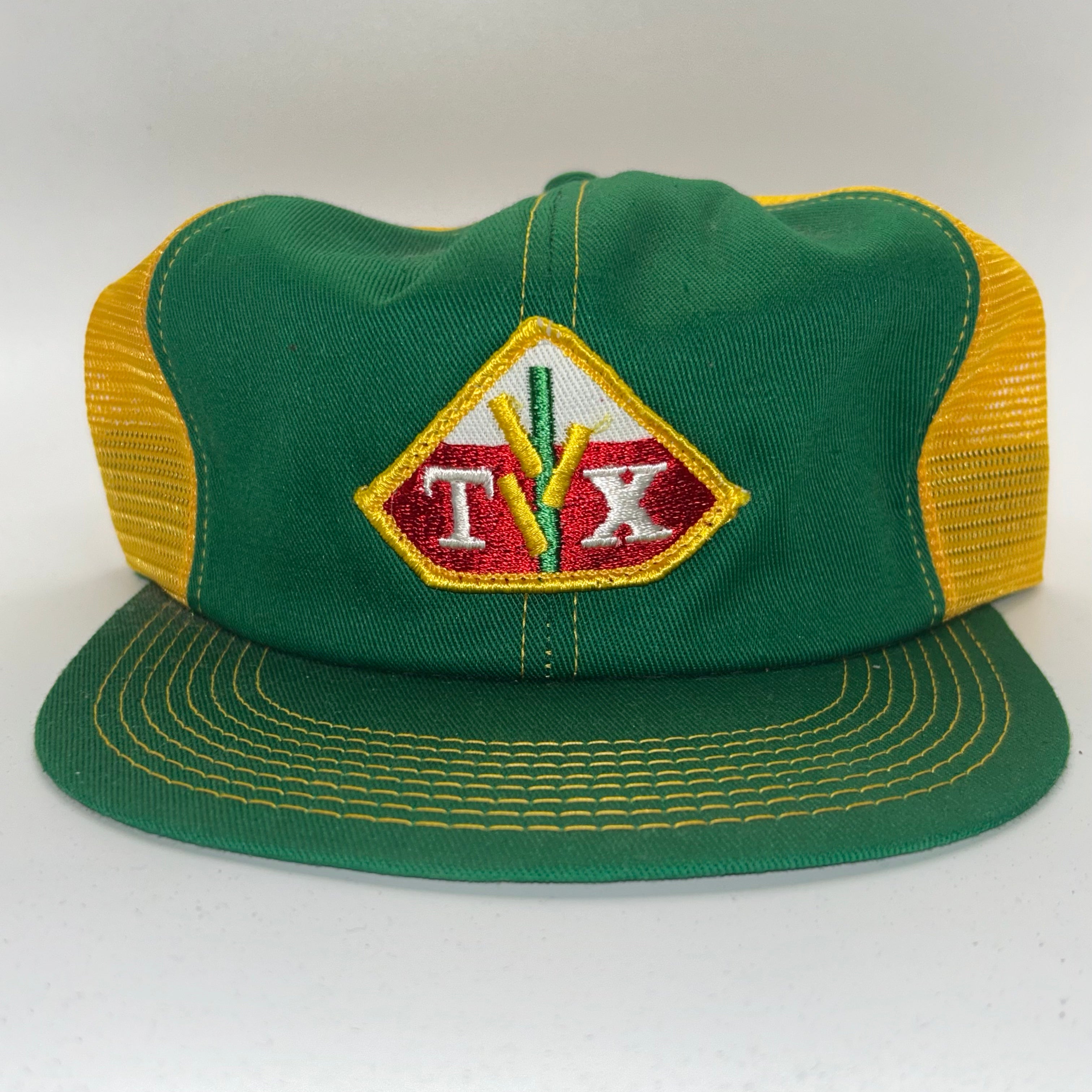 Vintage TX Corn Patch Farm K products Trucker Mesh Snapback Hat