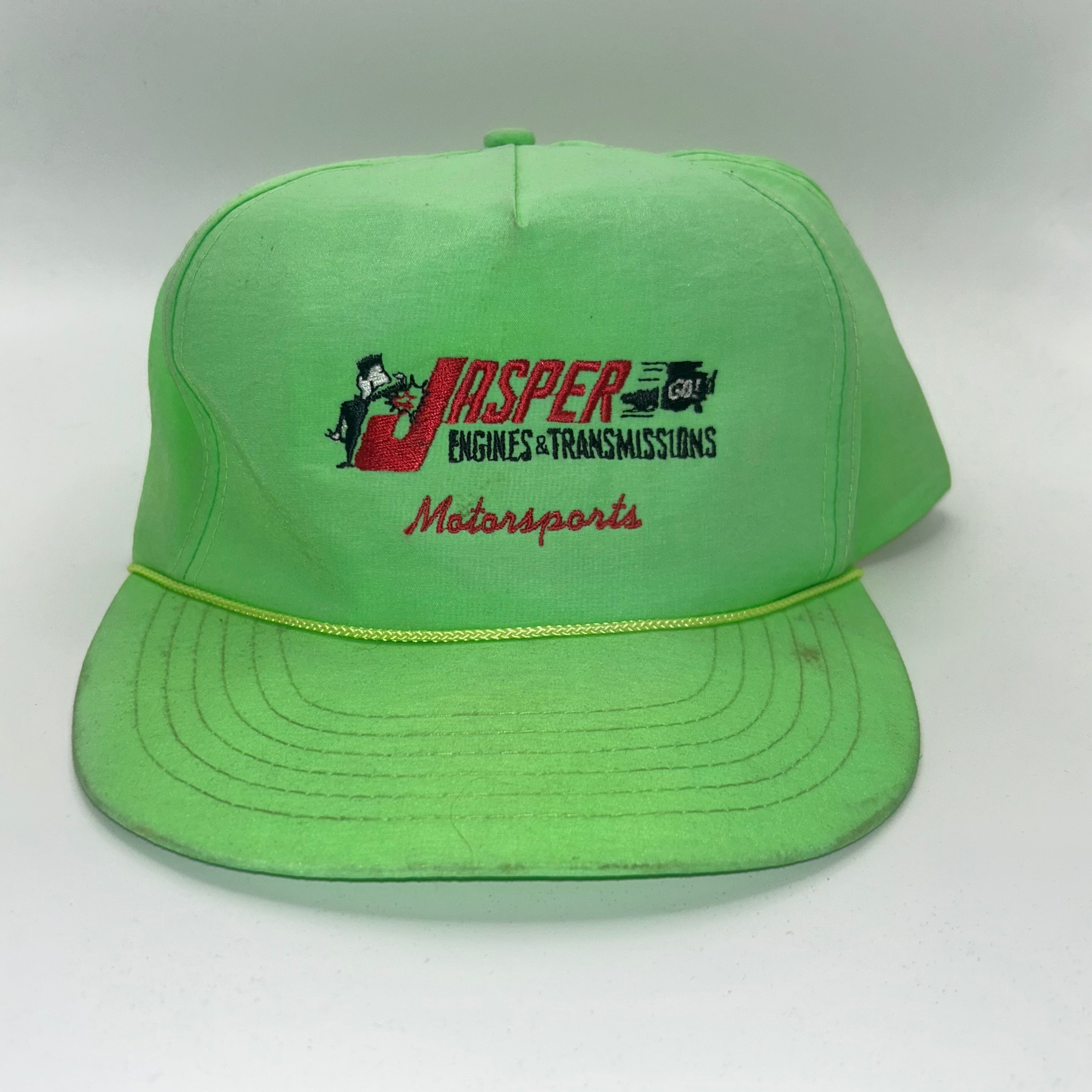Vintage Jasper Engines Motorsports Racing Neon Green Snapback Hat