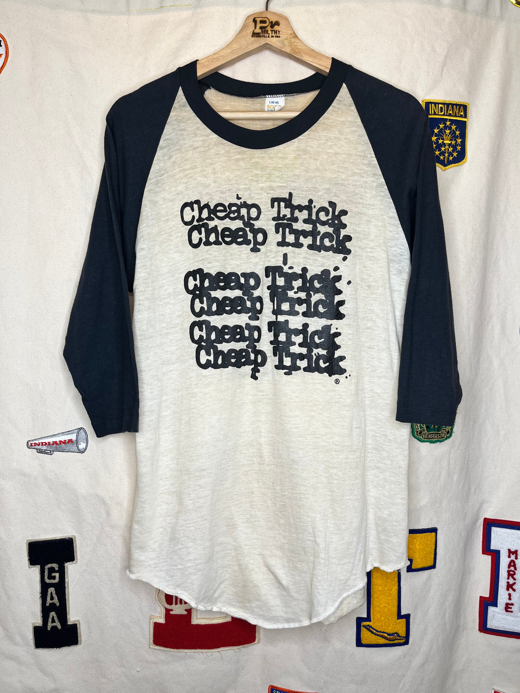 Vtg Cheap Trick Band 1981 On Tour Raglan Baseball T-Shirt: Large
