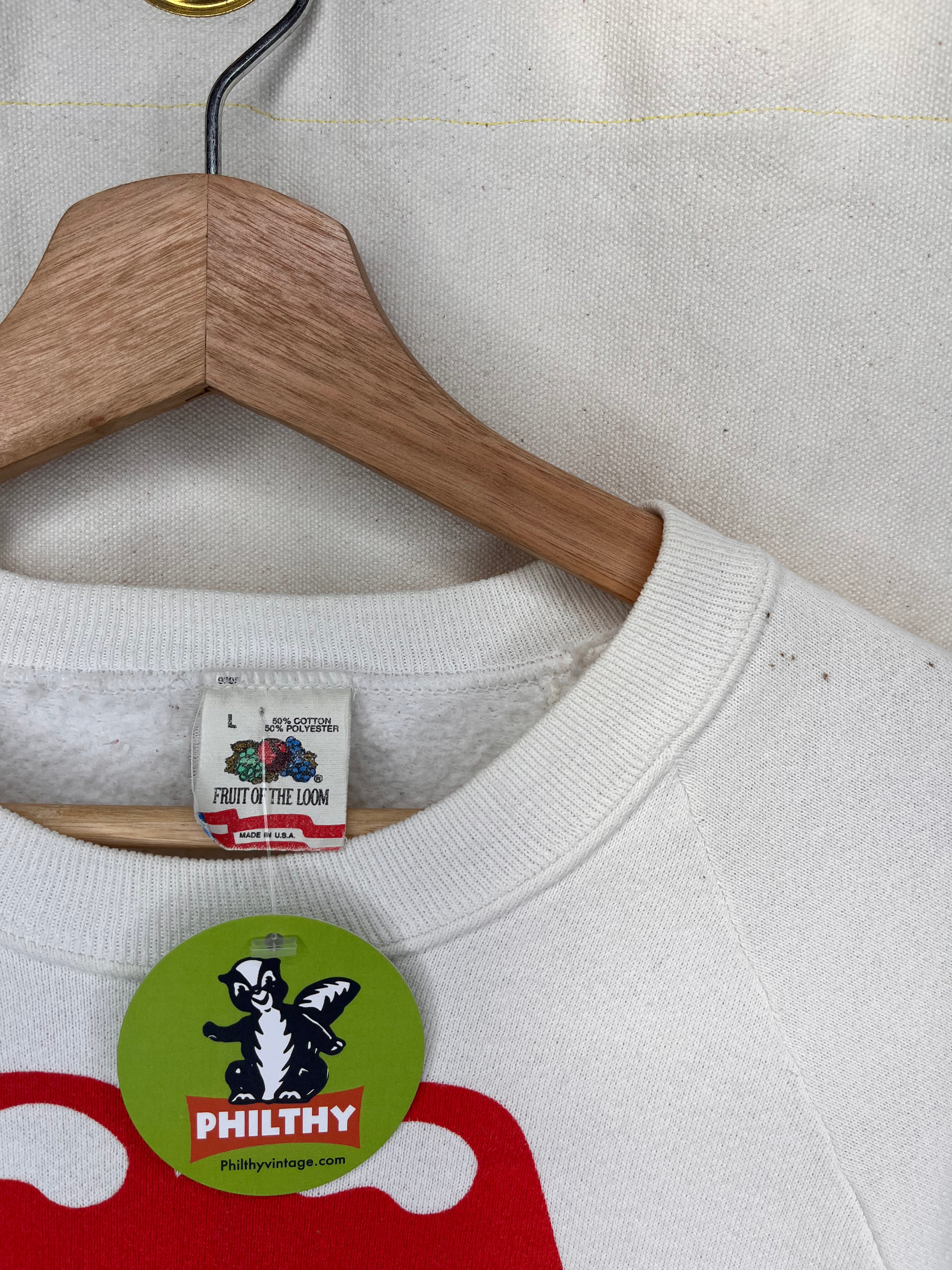 Vintage The Rolling Stones Tongue 1989 North American Tour White Sweatshirt: Large