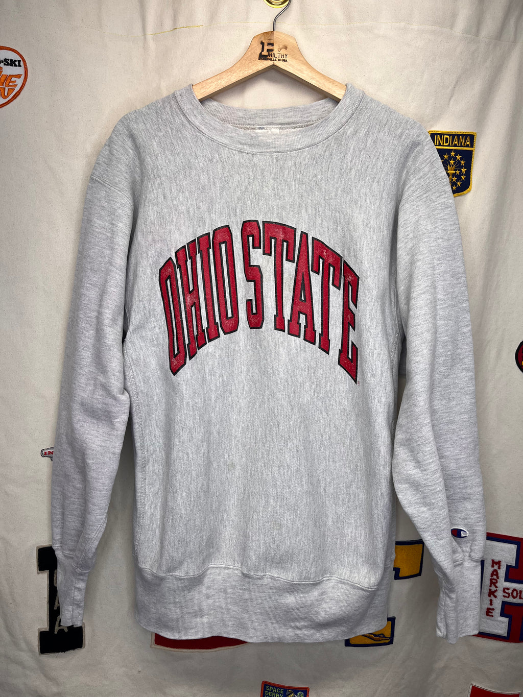 Vintage Ohio State University Grey Champion Reverse Weave Sweatshirt: XL