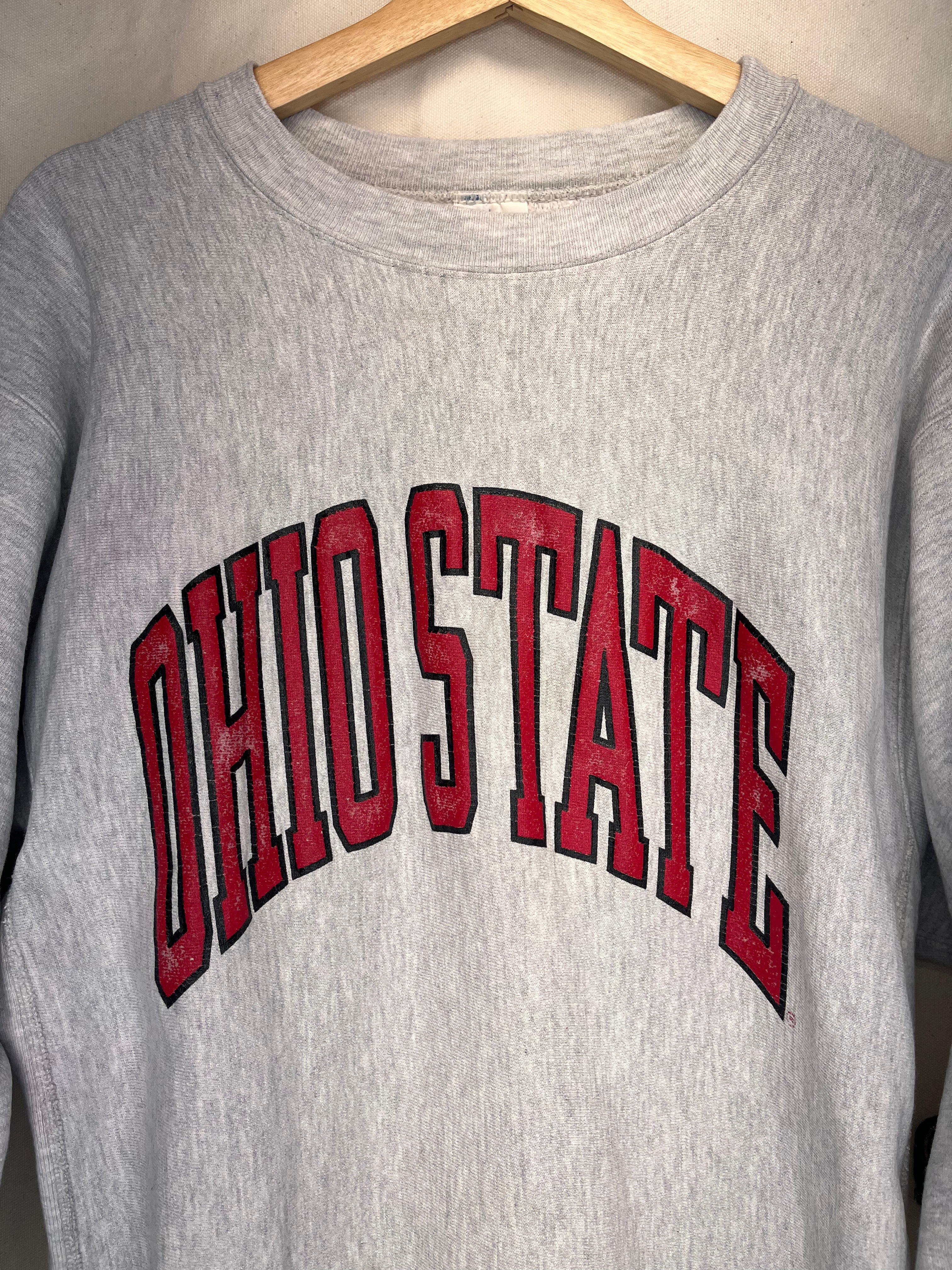 Vintage Ohio State University Grey Champion Reverse Weave Sweatshirt: XL