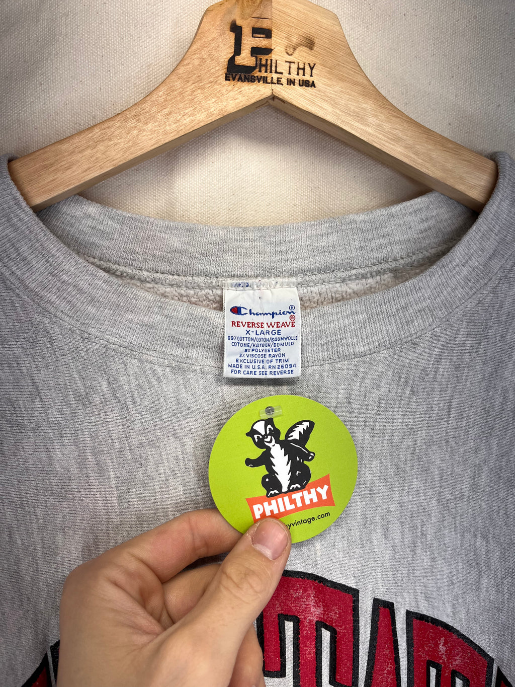 Vintage Ohio State University Grey Champion Reverse Weave Sweatshirt: XL