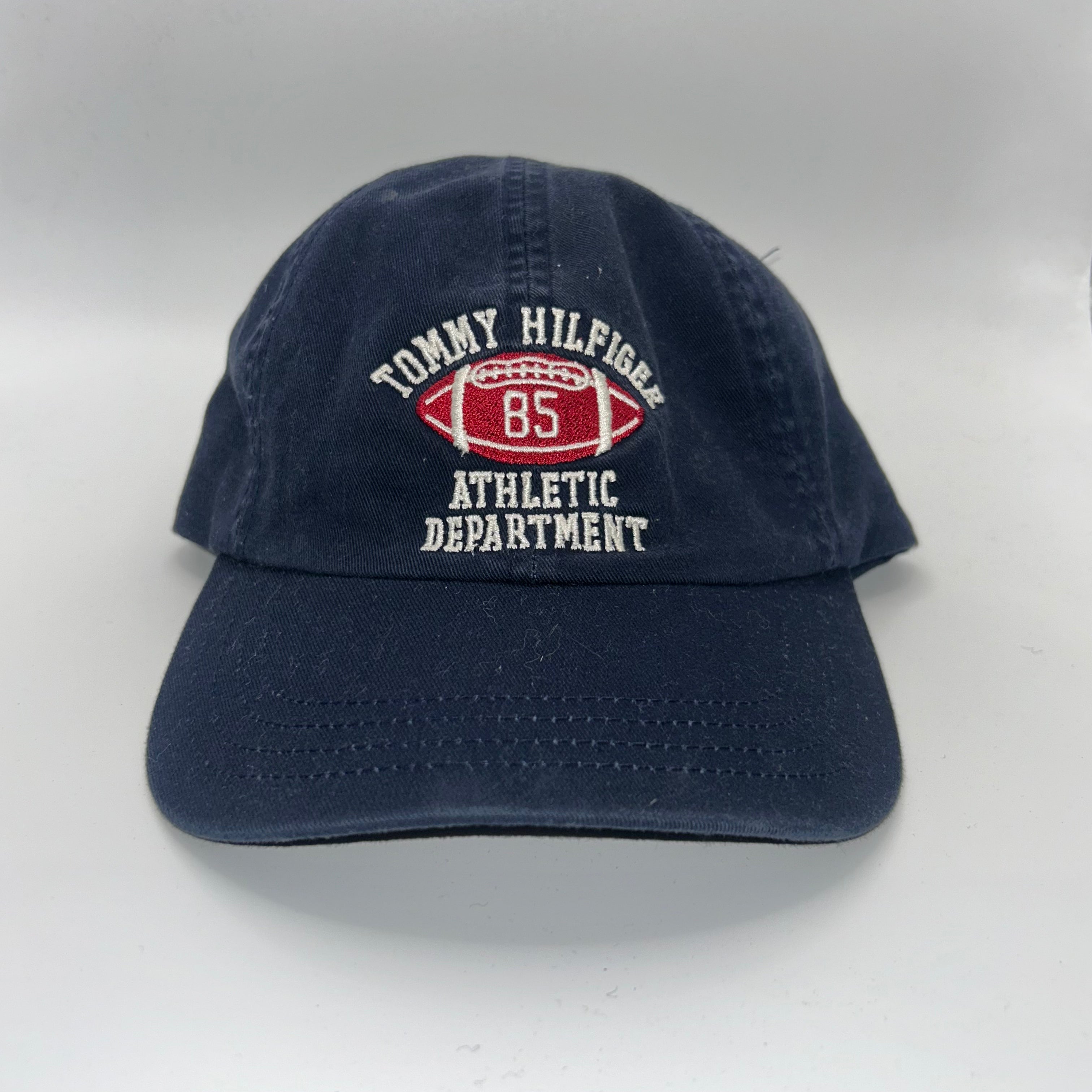 Vintage Tommy Hilfiger Athletic Department Football Navy Strapback Dad Hat
