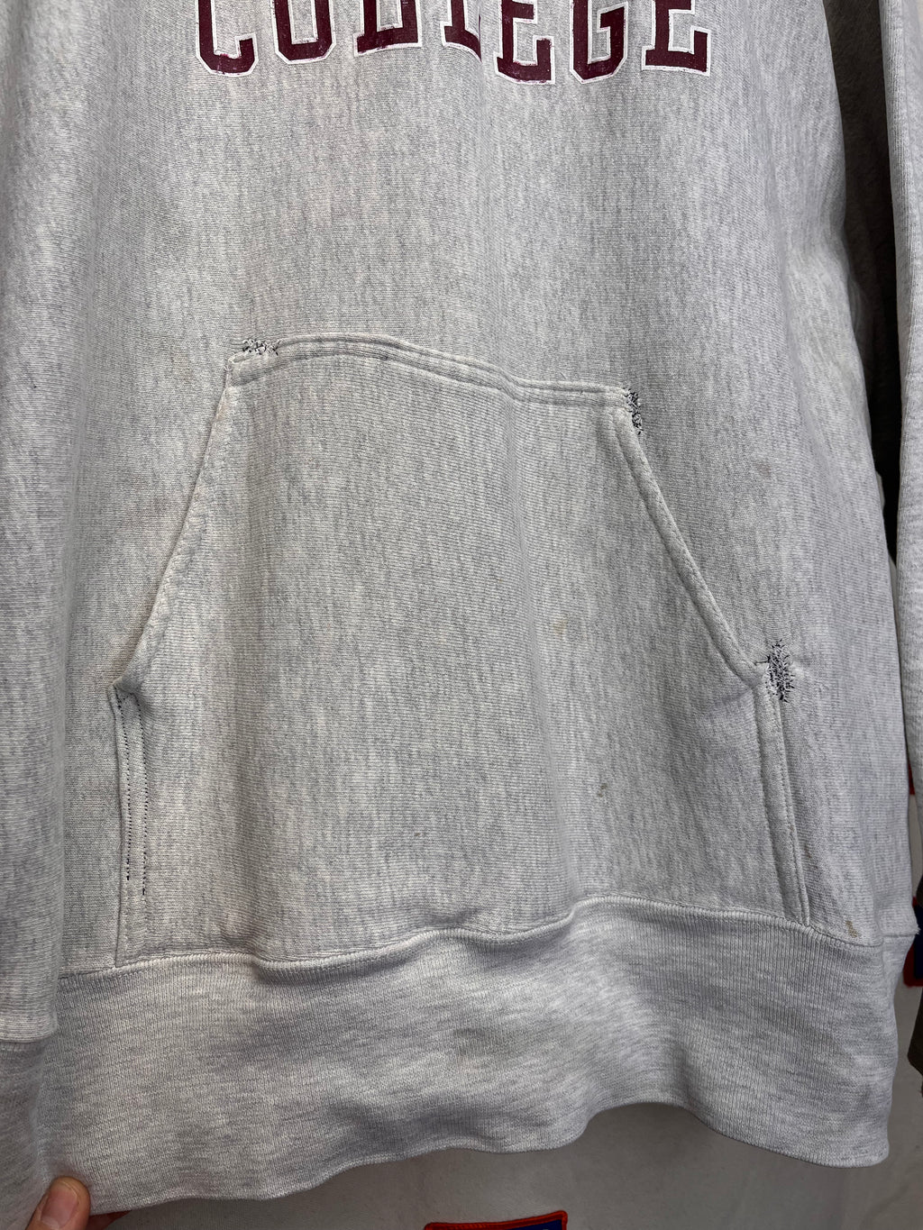 Vintage Eureka College Reverse Weave Gribble Grey Sweatshirt Hoodie: XL