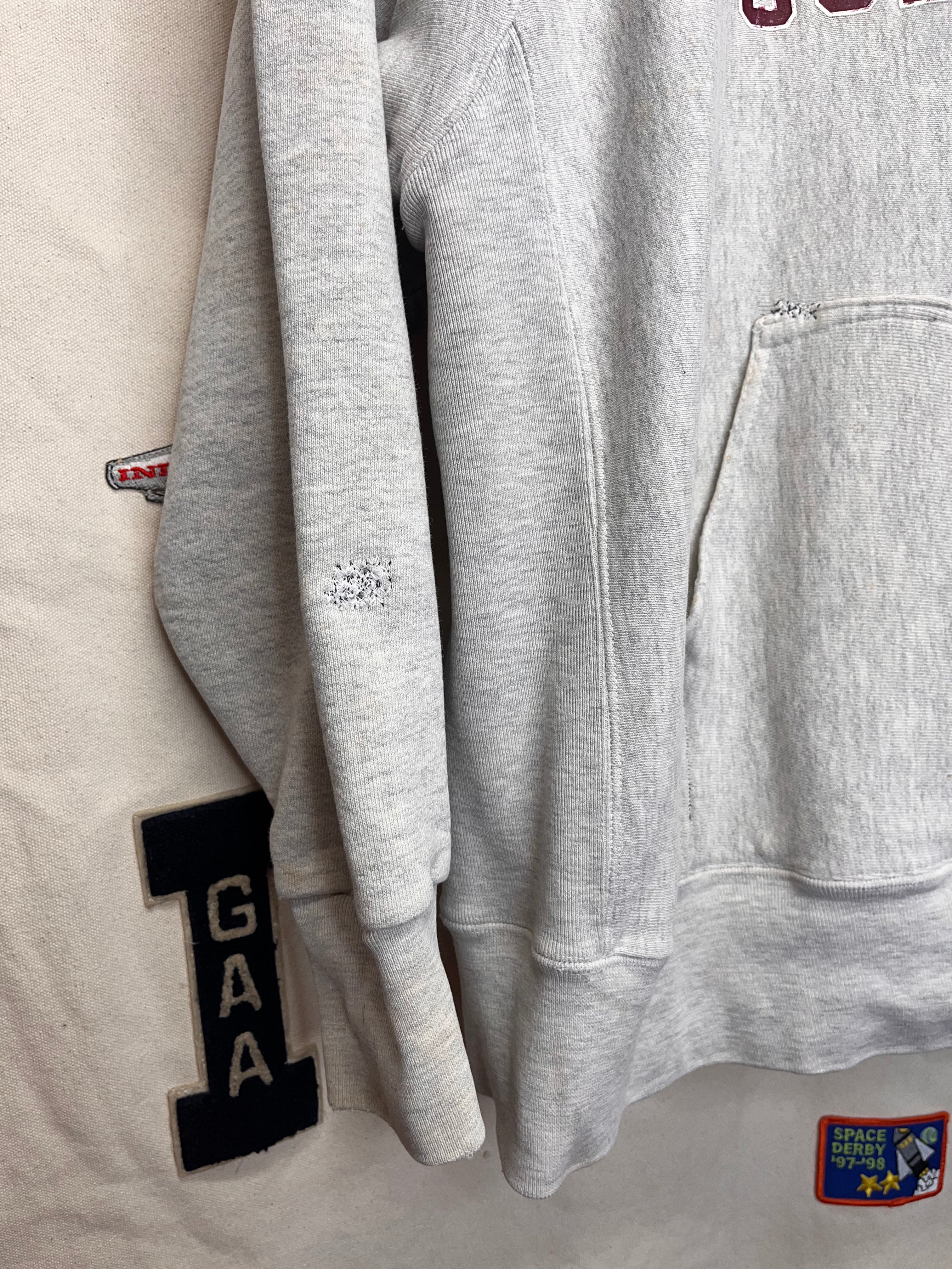 Vintage Eureka College Reverse Weave Gribble Grey Sweatshirt Hoodie: XL