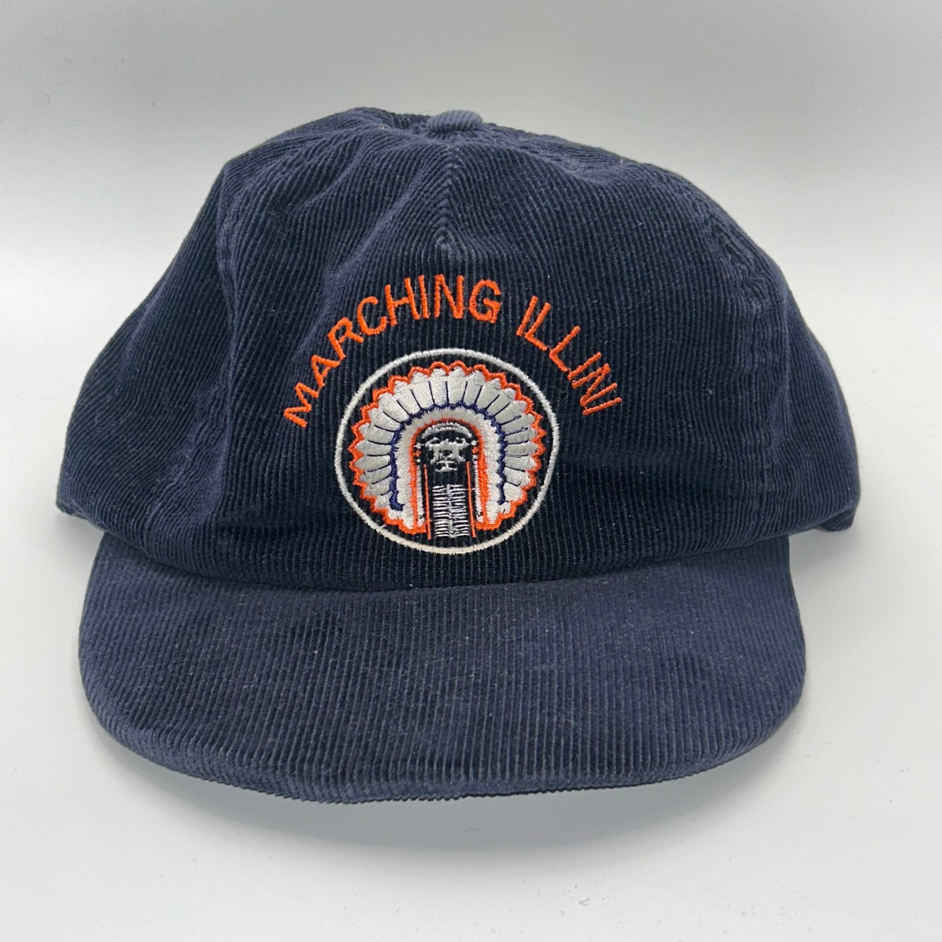 Vintage University of Illinois Marching Illini Navy Corduroy Snapback Hat