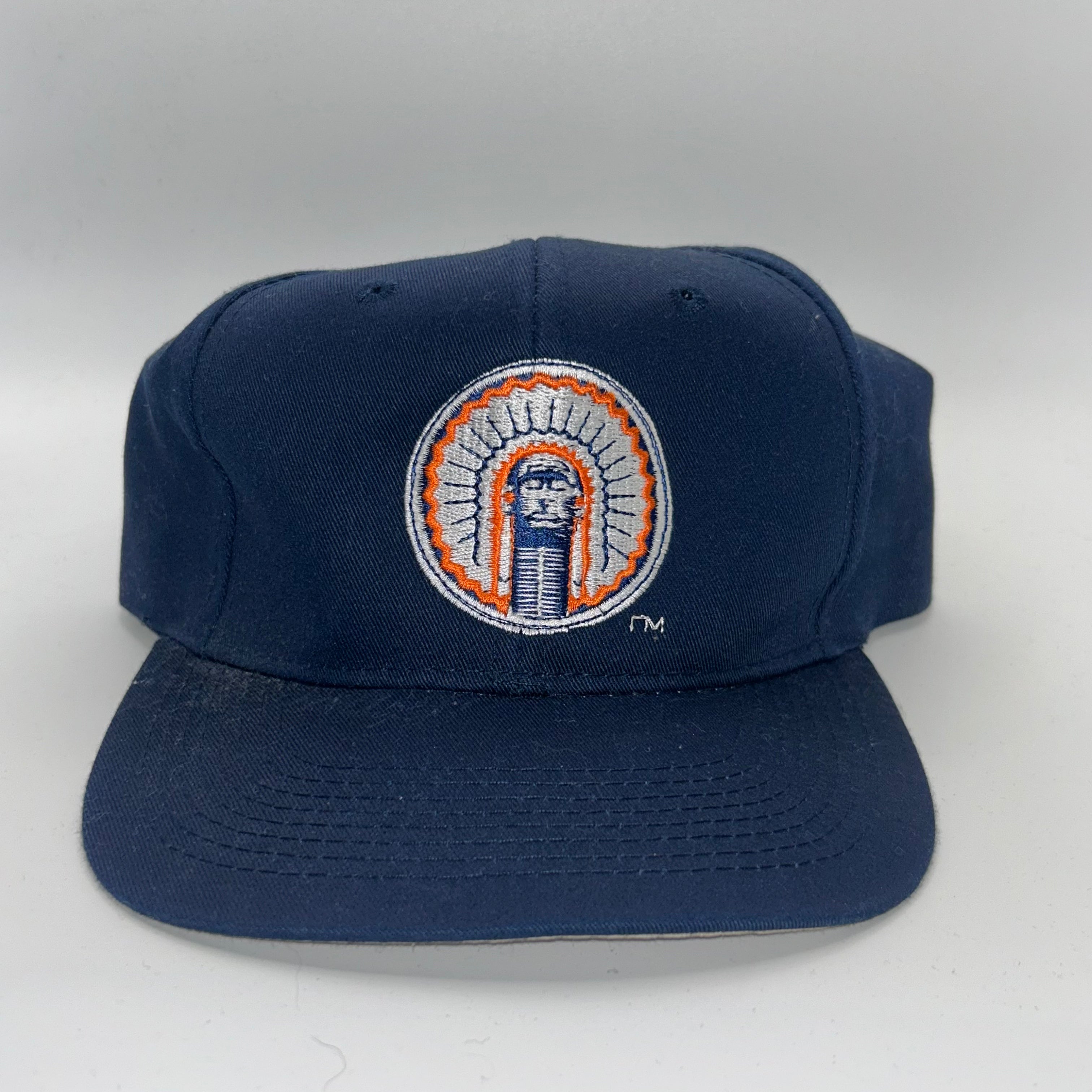 Vintage University of Illinois Illini Mascot Navy Snapback Hat