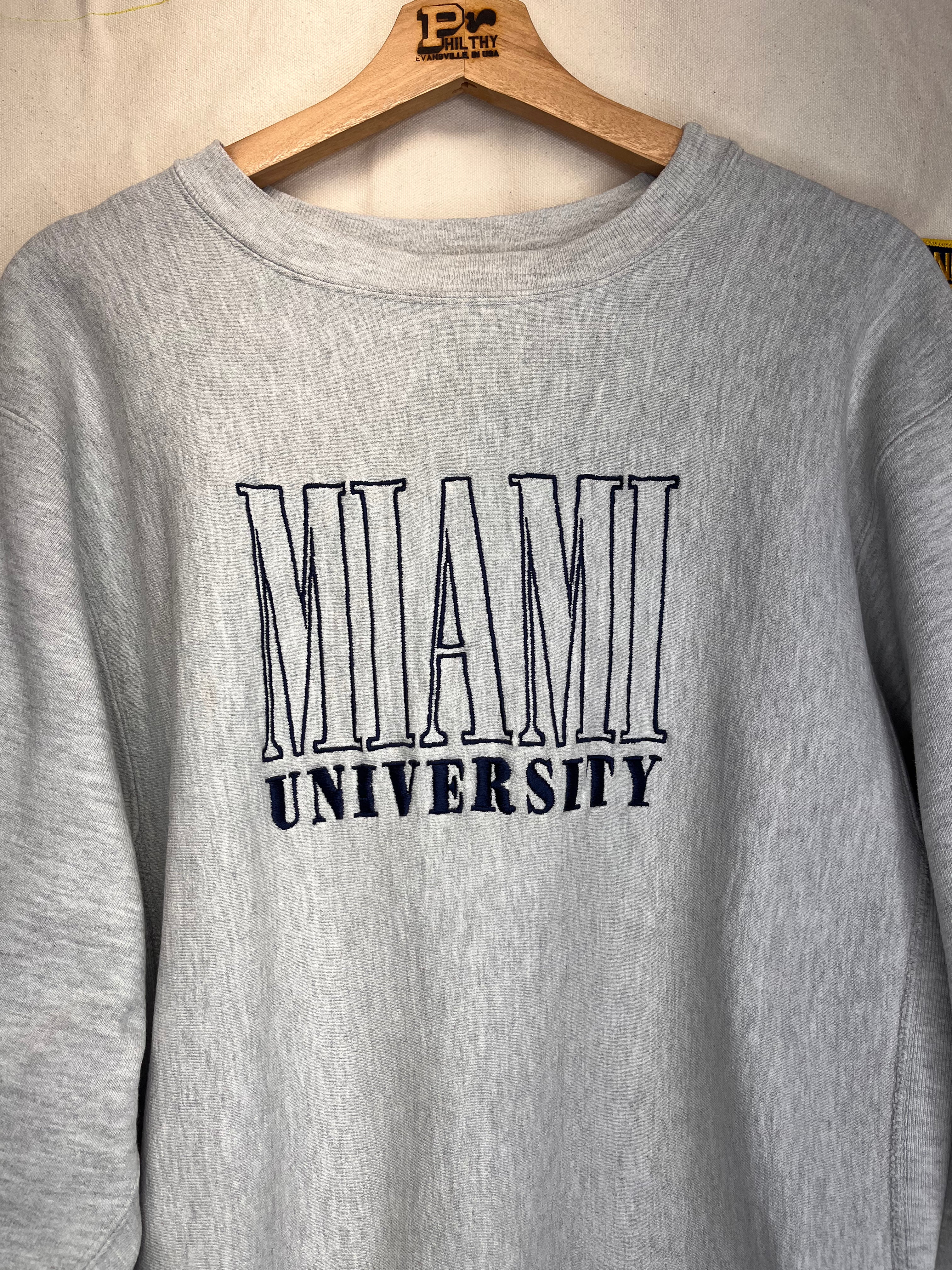 Vintage Miami Ohio University Grey Champion Reverse Weave Sweatshirt: XL