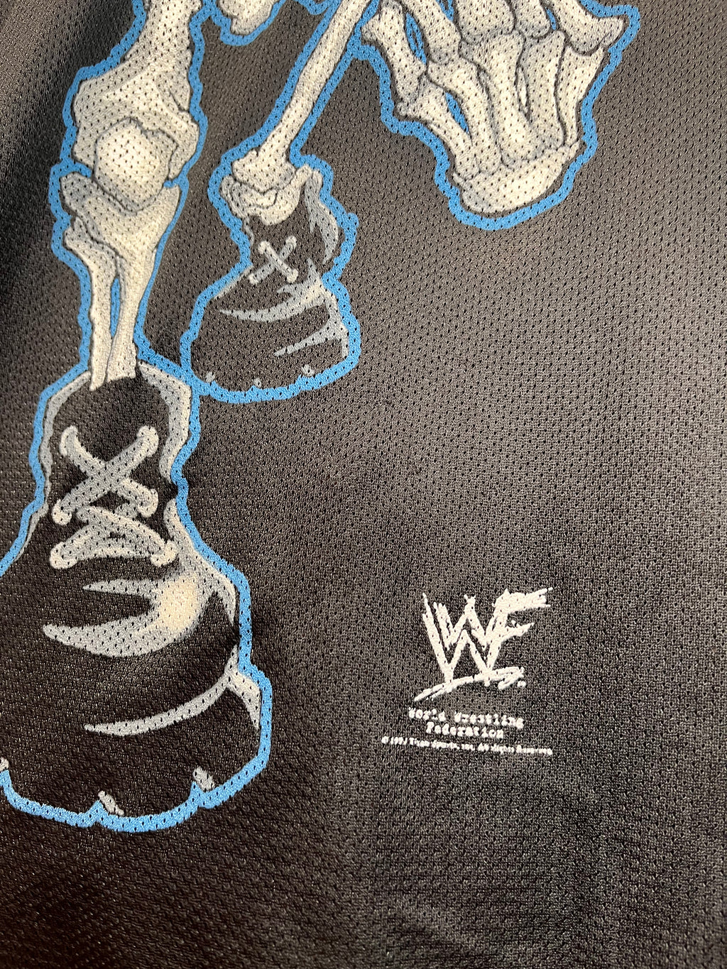 Vintage Stone Cold Steve Austin Skeleton Skull Wrestling WWF WWE Black Mesh Jersey: Large