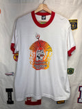 Vintage Hiram Hot Stuff Red Hot Schnapps Liquor Ringer 80's T-Shirt: XL