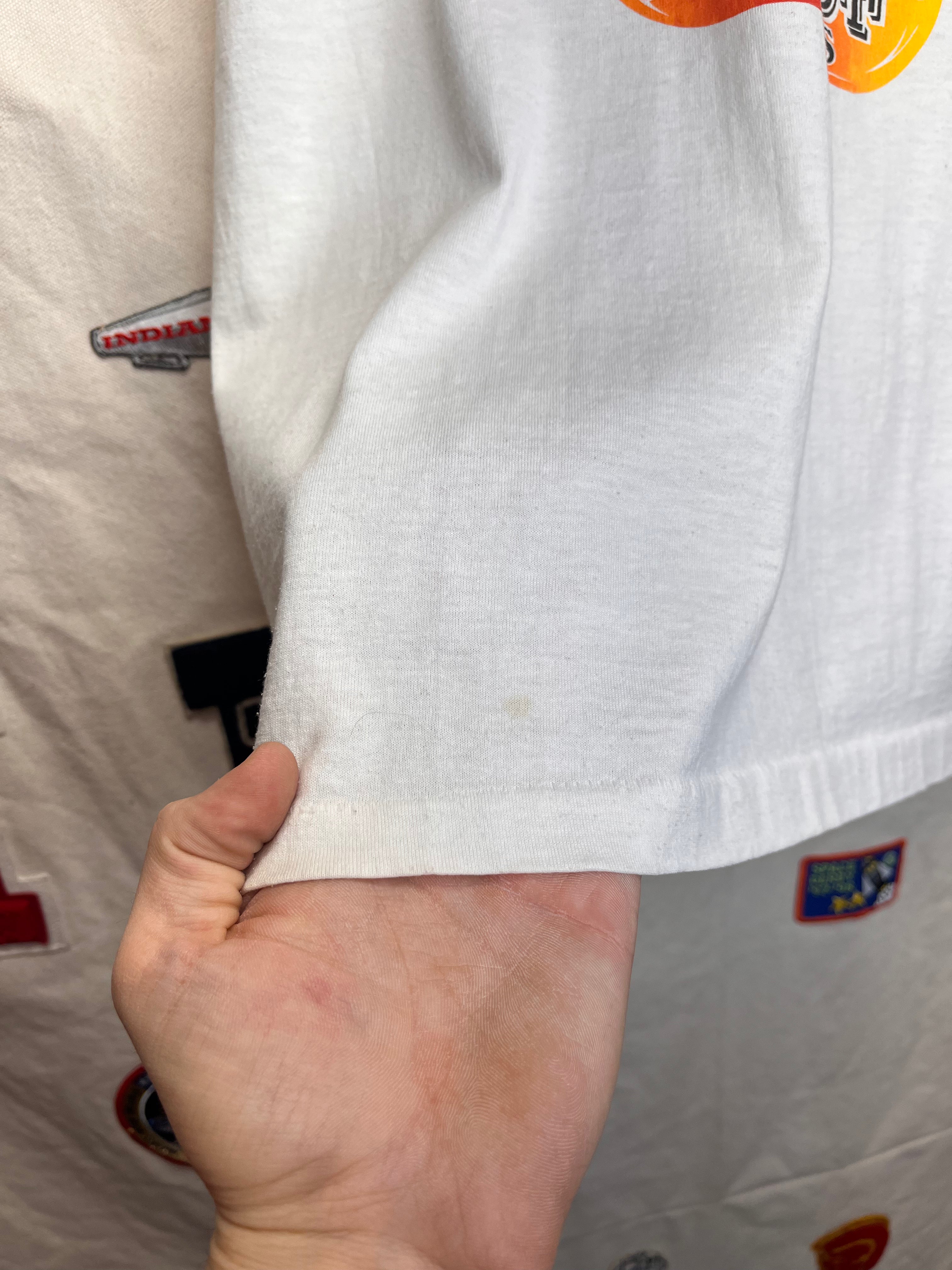 Vintage Hiram Hot Stuff Red Hot Schnapps Liquor Ringer 80's T-Shirt: XL