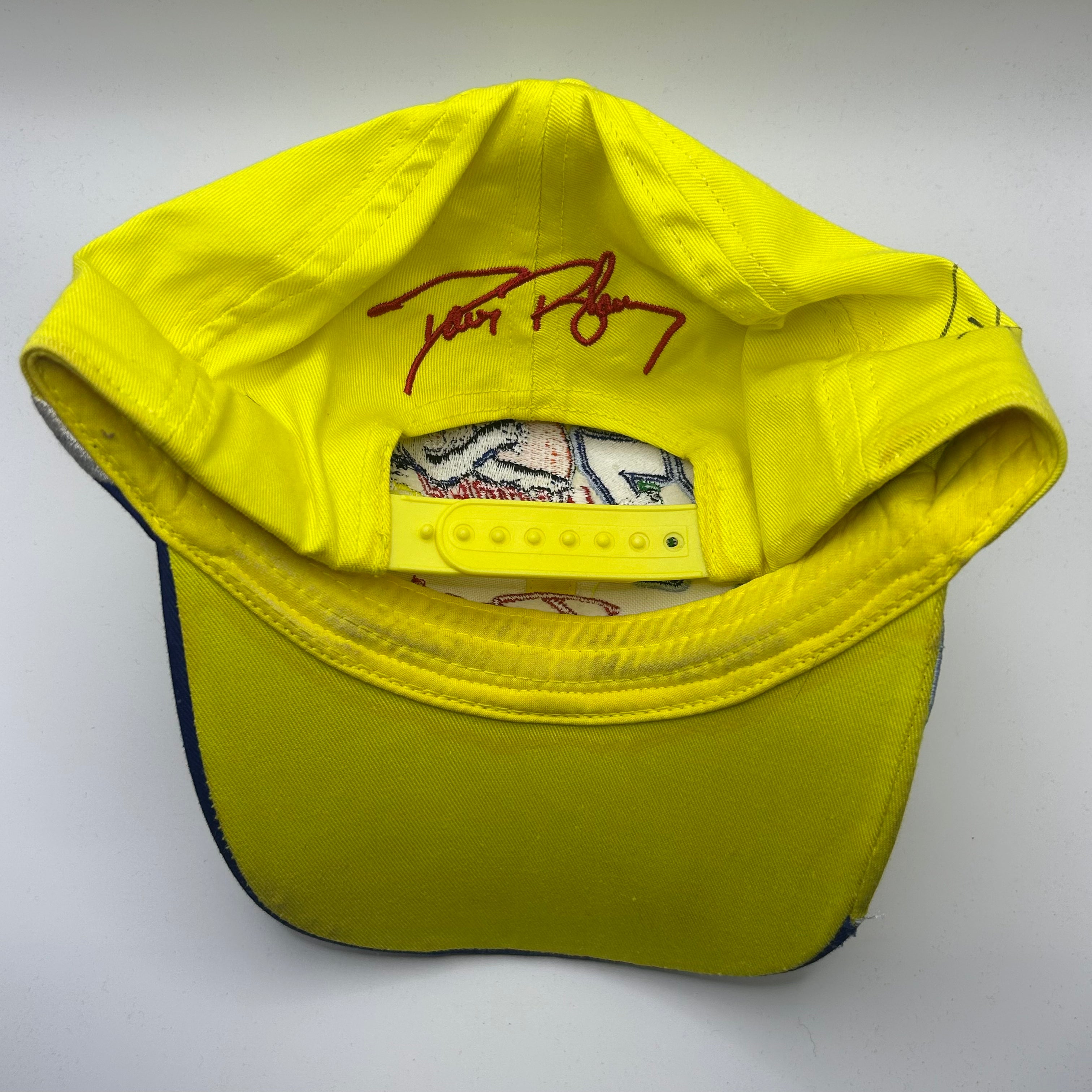 Vintage Jasper Engines Yellow NASCAR Racing 77 Autographed Snapback Hat