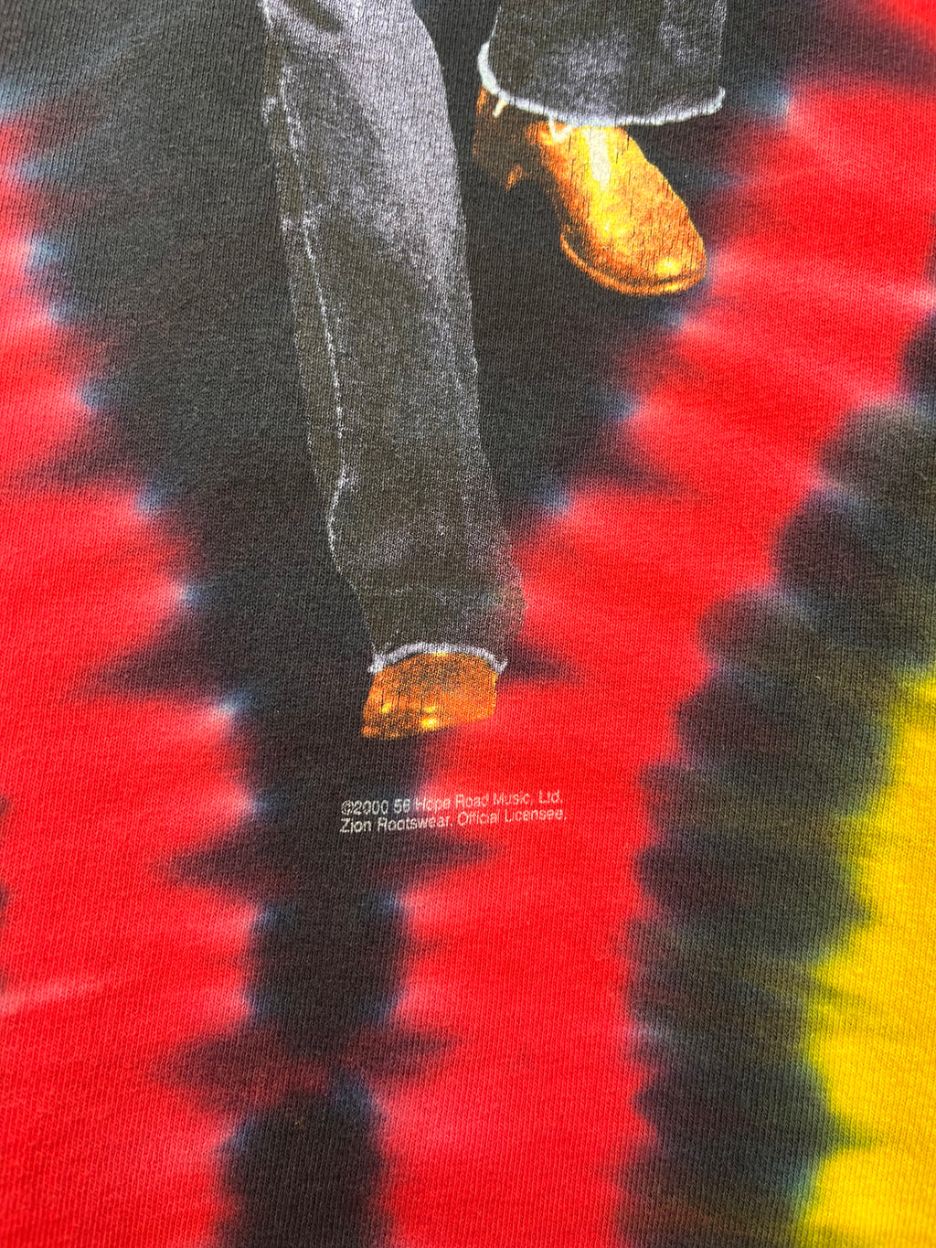 Vintage Bob Marley Tie Dye 2000 Zion Rootswear Black T-Shirt: Large