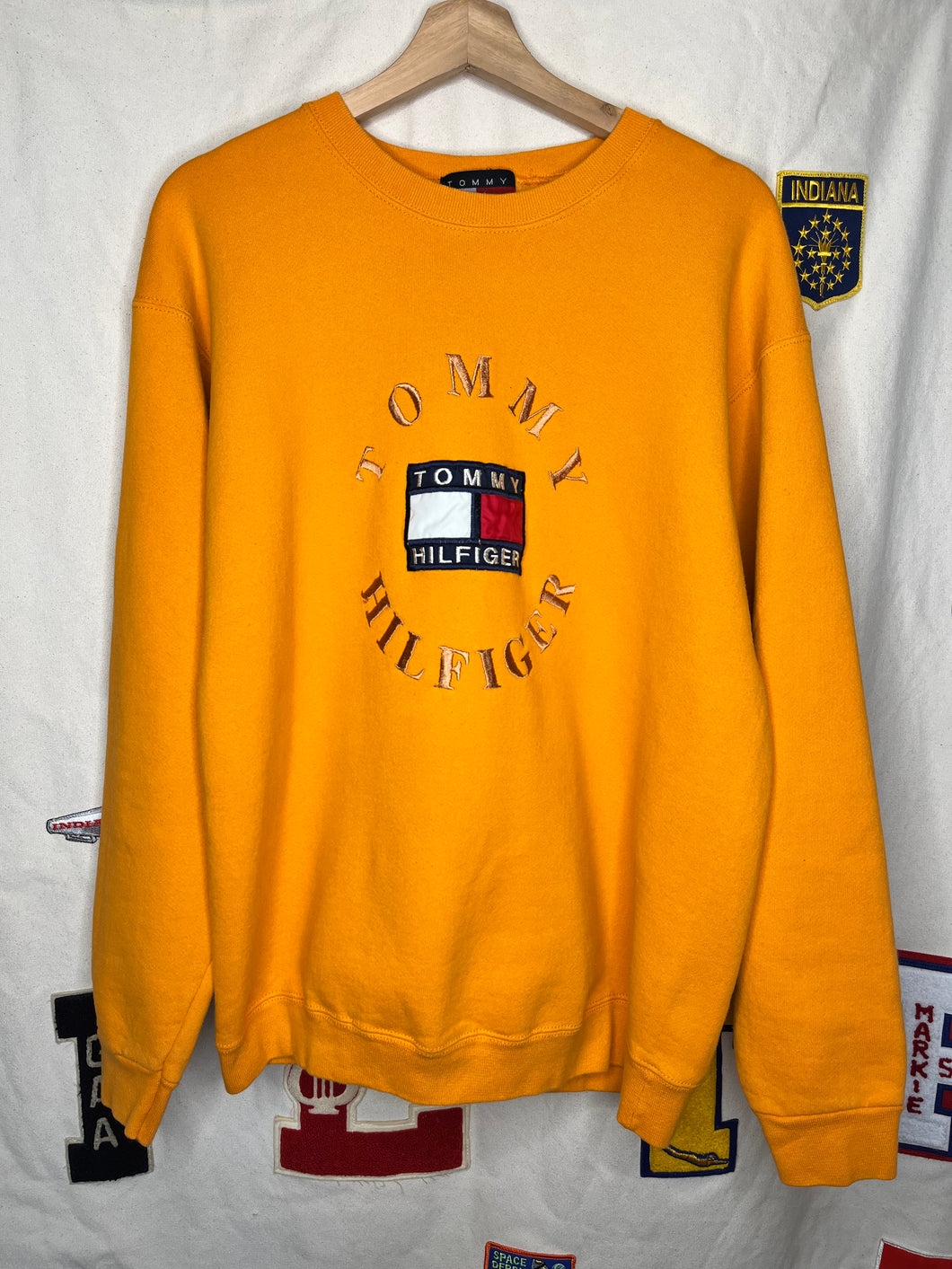 Vintage Tommy Hilfiger Orange Bootleg Sweatshirt: Large
