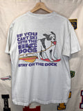 Vintage Big Dogs Water Ski Stay on The Dock White T-Shirt: XL