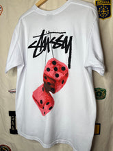 Load image into Gallery viewer, Stussy Fuzzy Dice White T-Shirt: Large
