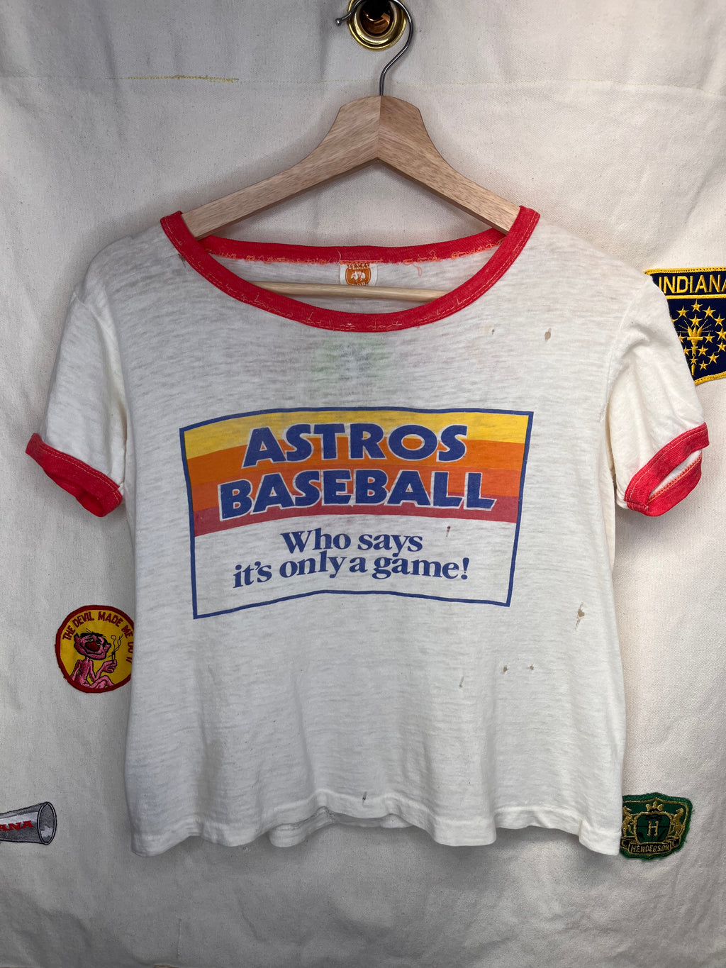 Vintage Houston Astros Baseball Coke 80's MLB Ringer T-Shirt: X-Small
