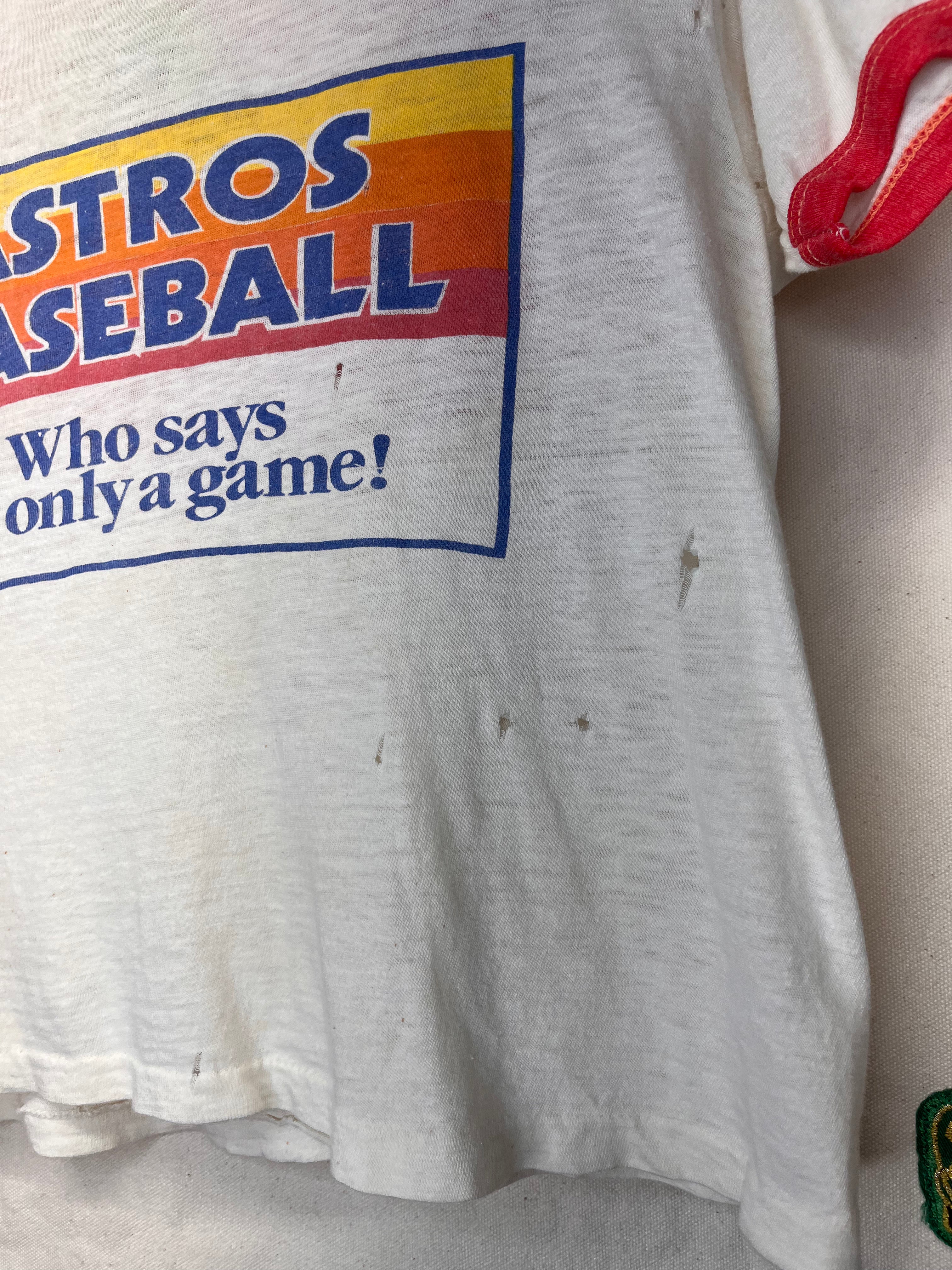 Vintage Houston Astros Baseball Coke 80's MLB Ringer T-Shirt: X-Small