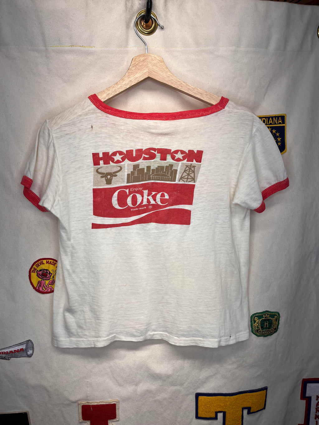 Vintage Houston Astros Baseball Coke 80's MLB Ringer T-Shirt: X-Small
