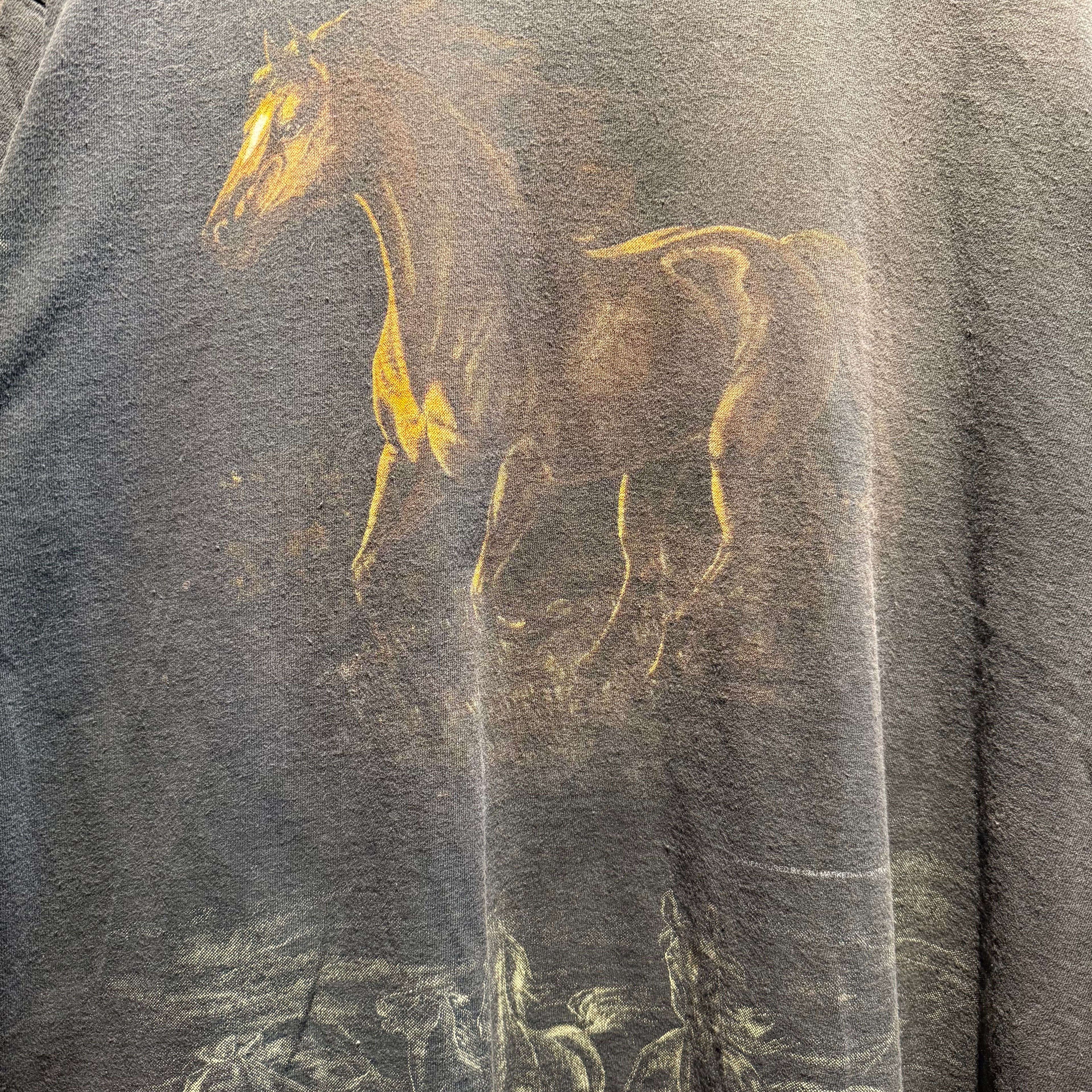 Vintage CMJ Chincoteague Island Horse All-Over Graphic T-Shirt: XL