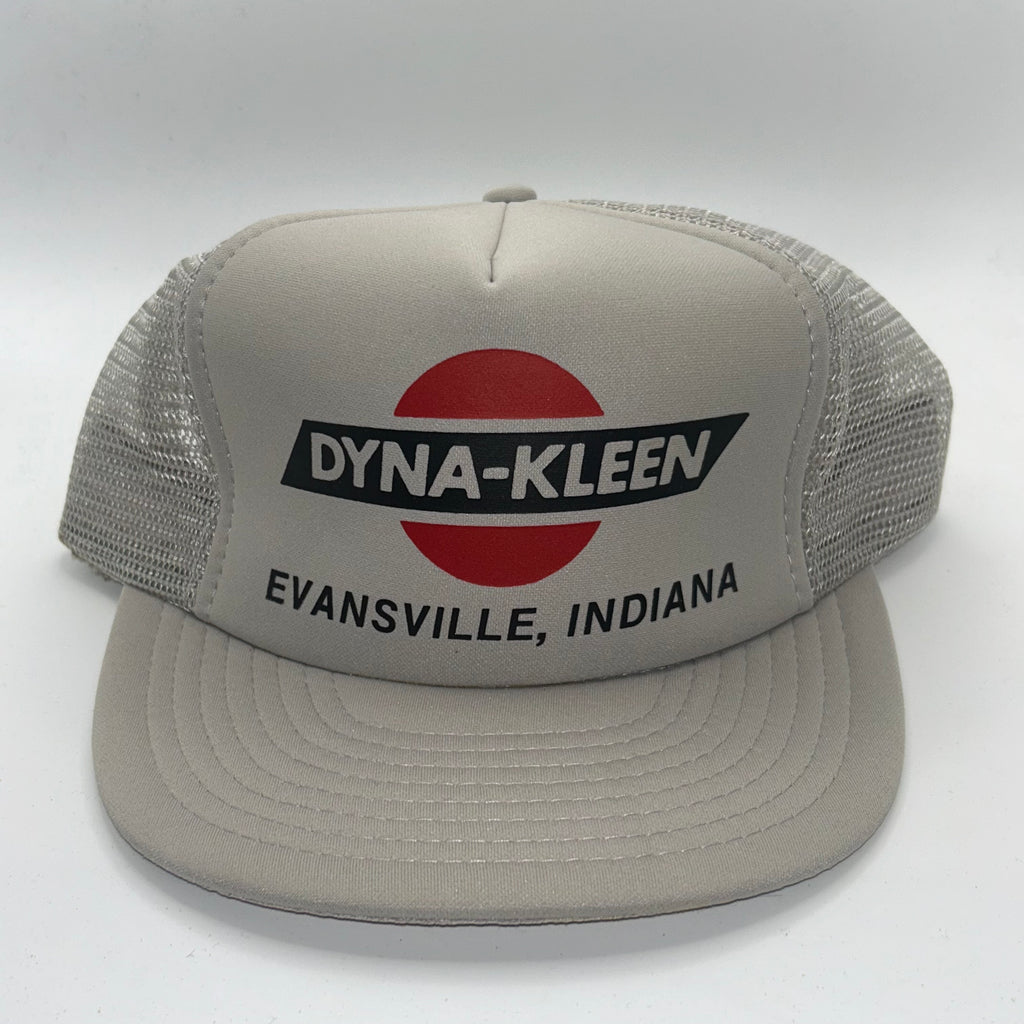 Vintage Dyna-kleen Evansville, Indiana Grey Mesh Trucker Snapback Hat