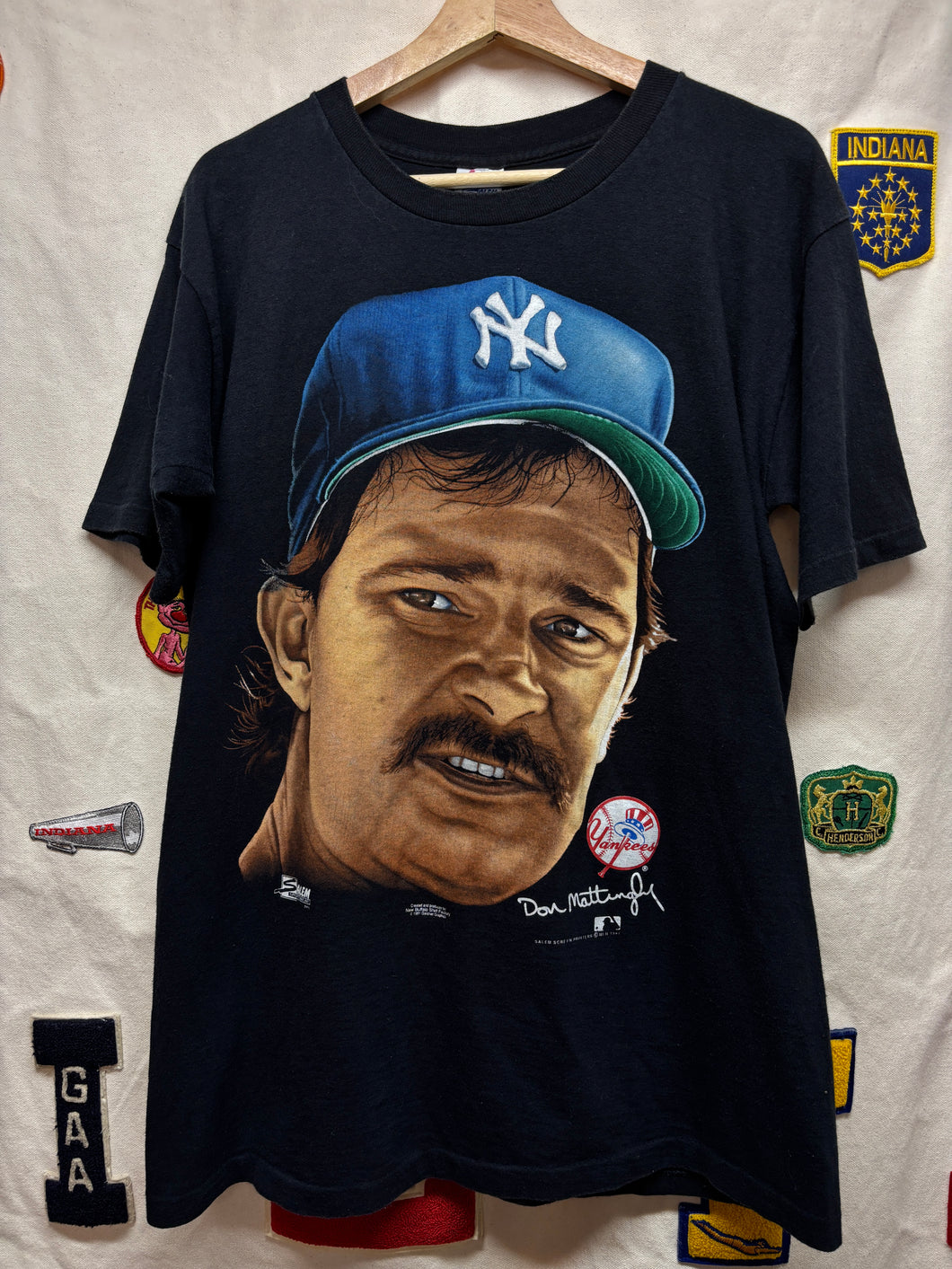 Vintage Don Mattingly New York Yankees MLB Salem Big Head T-Shirt: Large