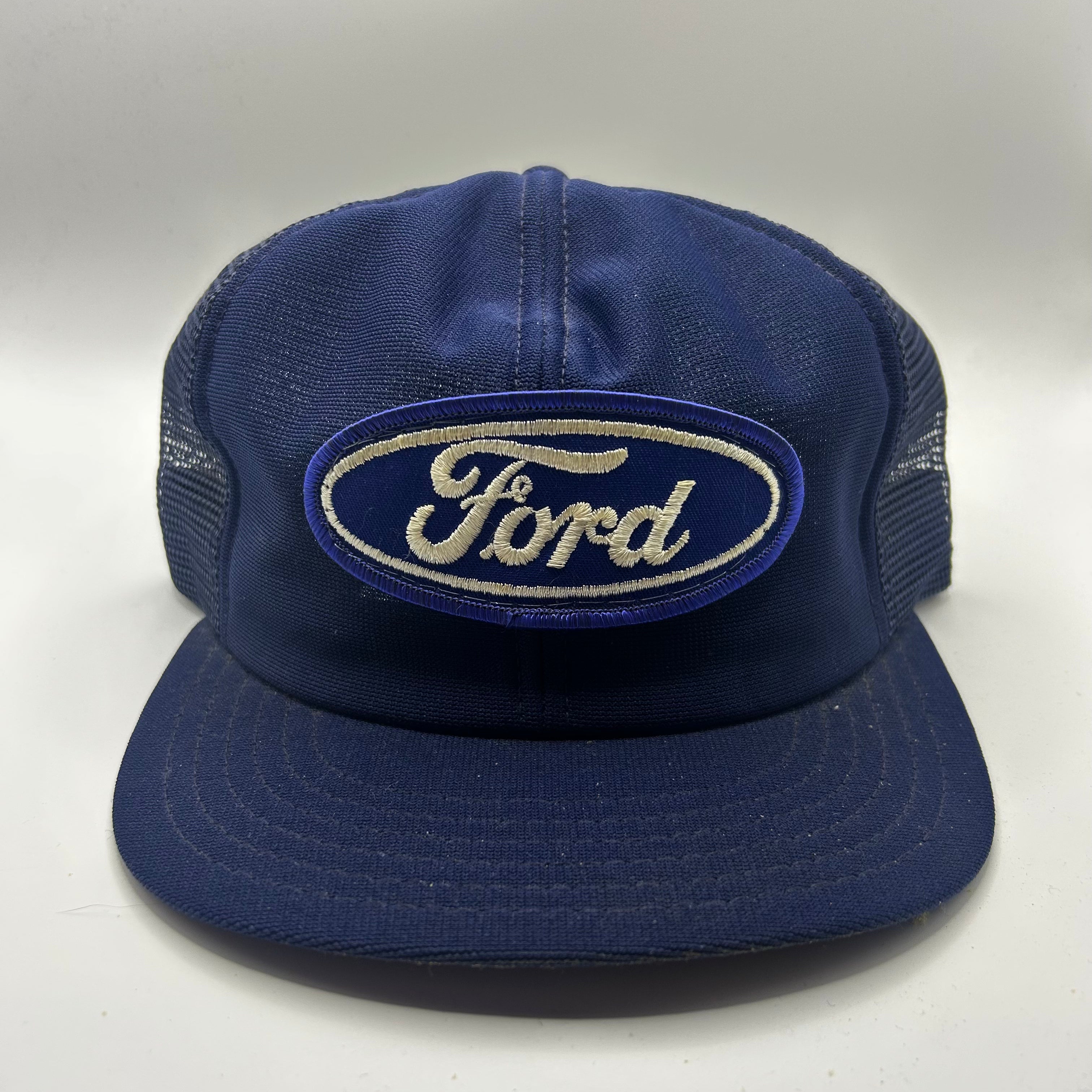 Vintage Ford Motor Company Patch Navy Trucker Mesh Snapback Hat